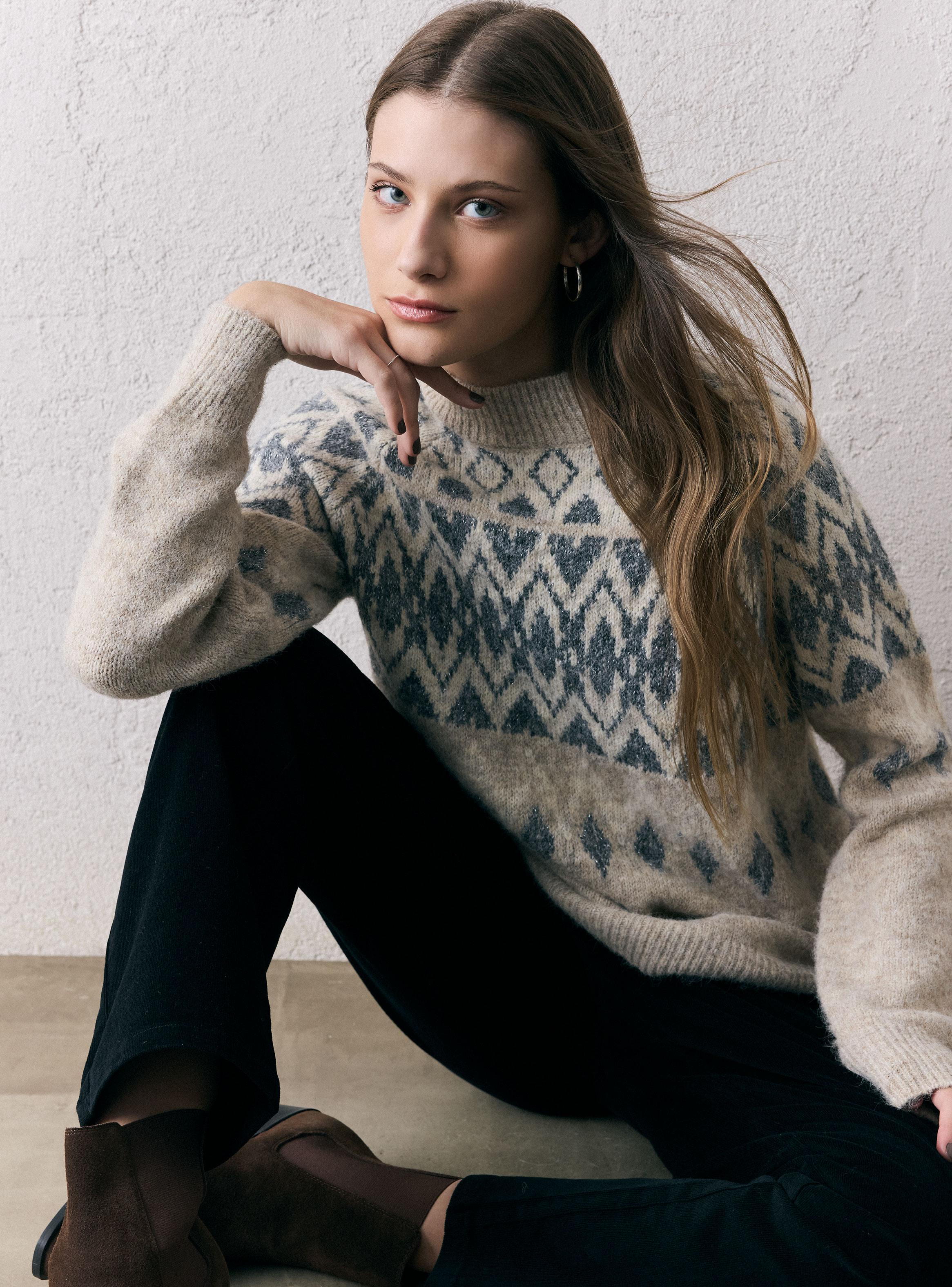 Sweater Mock Neck Fair Design con Lurex-2