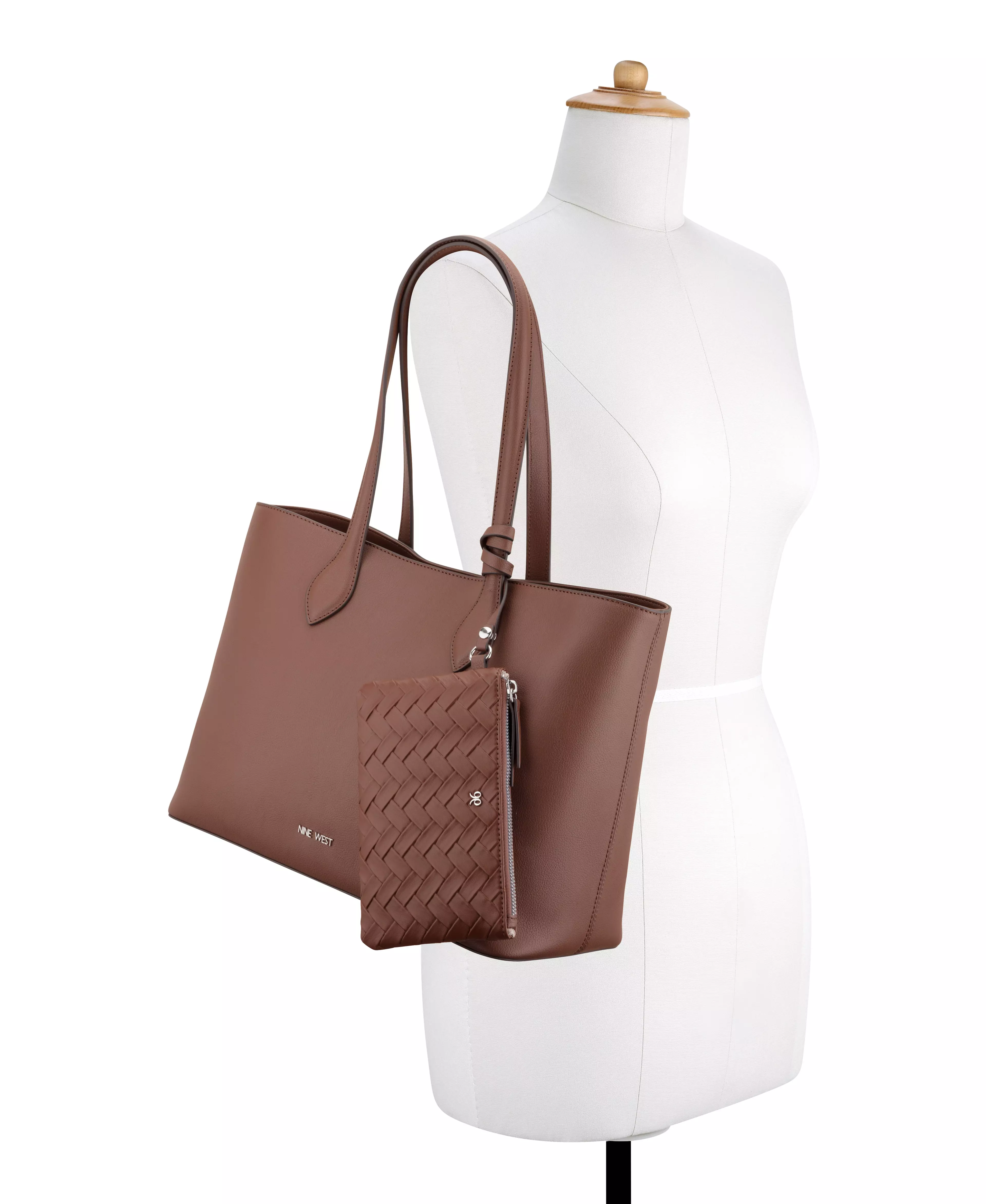 Cartera de Hombro Tipo Tote Vionette 2 en 1 Café-3