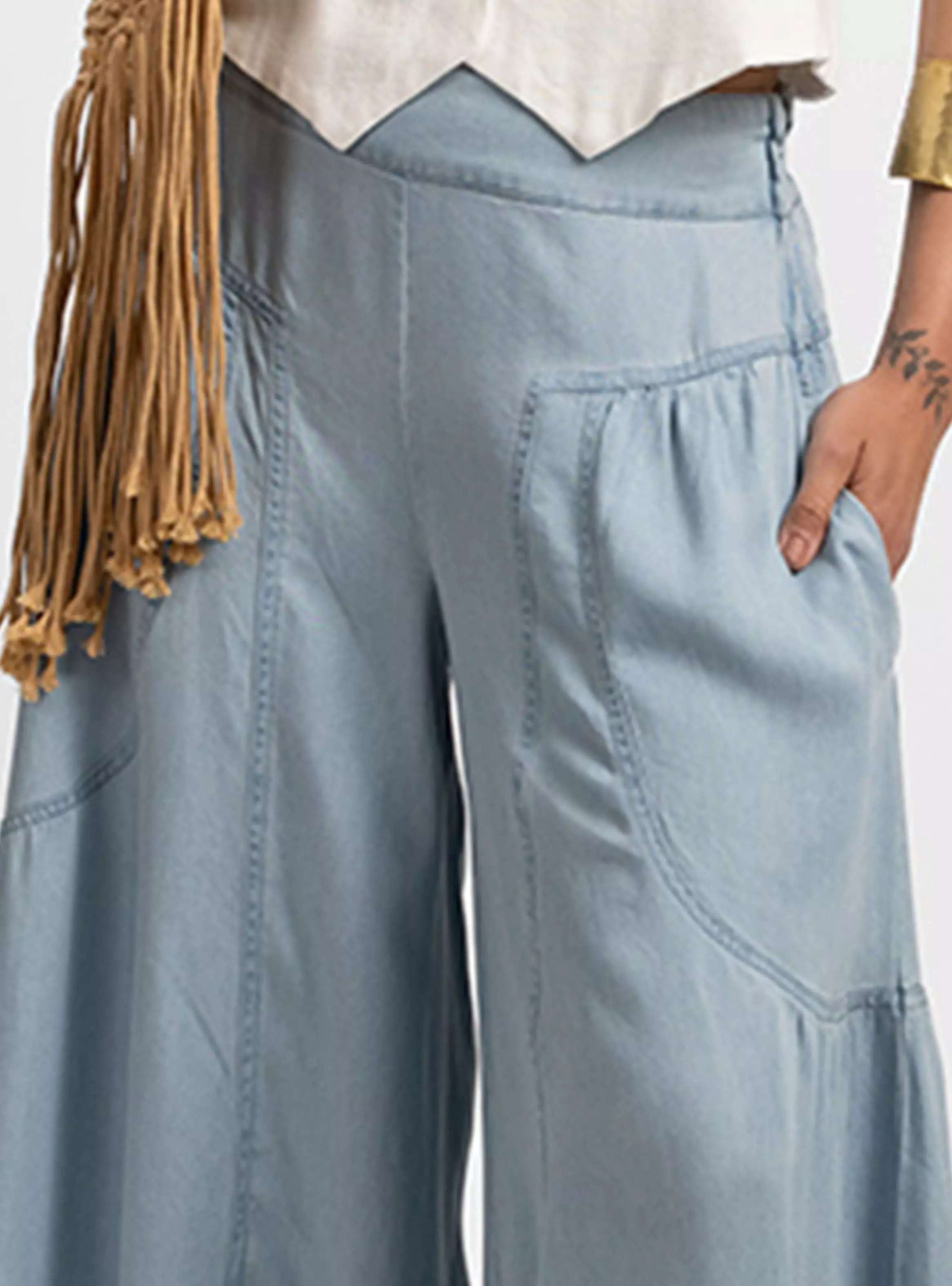 Pantalón Ancho Flo Celeste-2