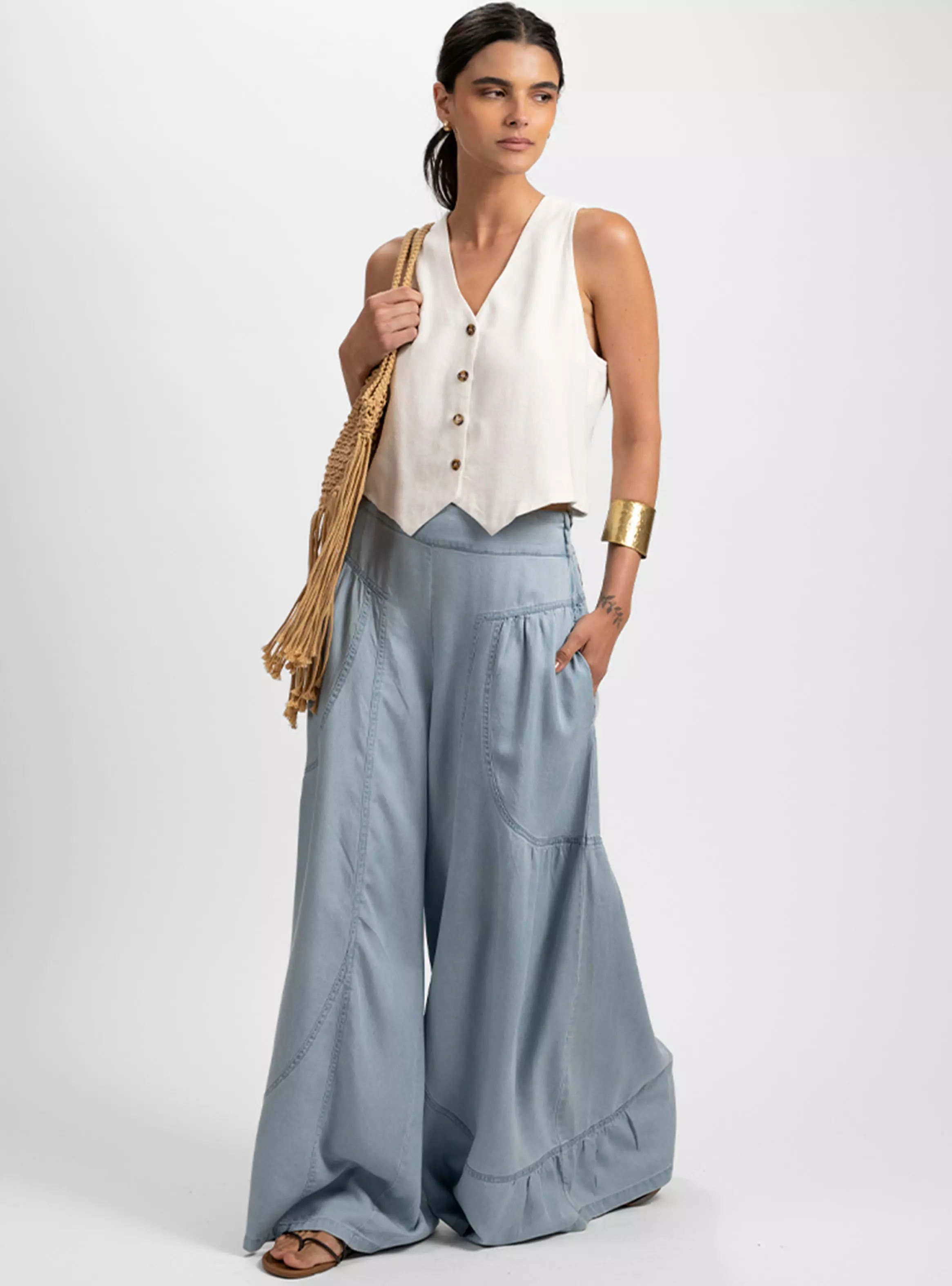 Pantalón Ancho Flo Celeste-3