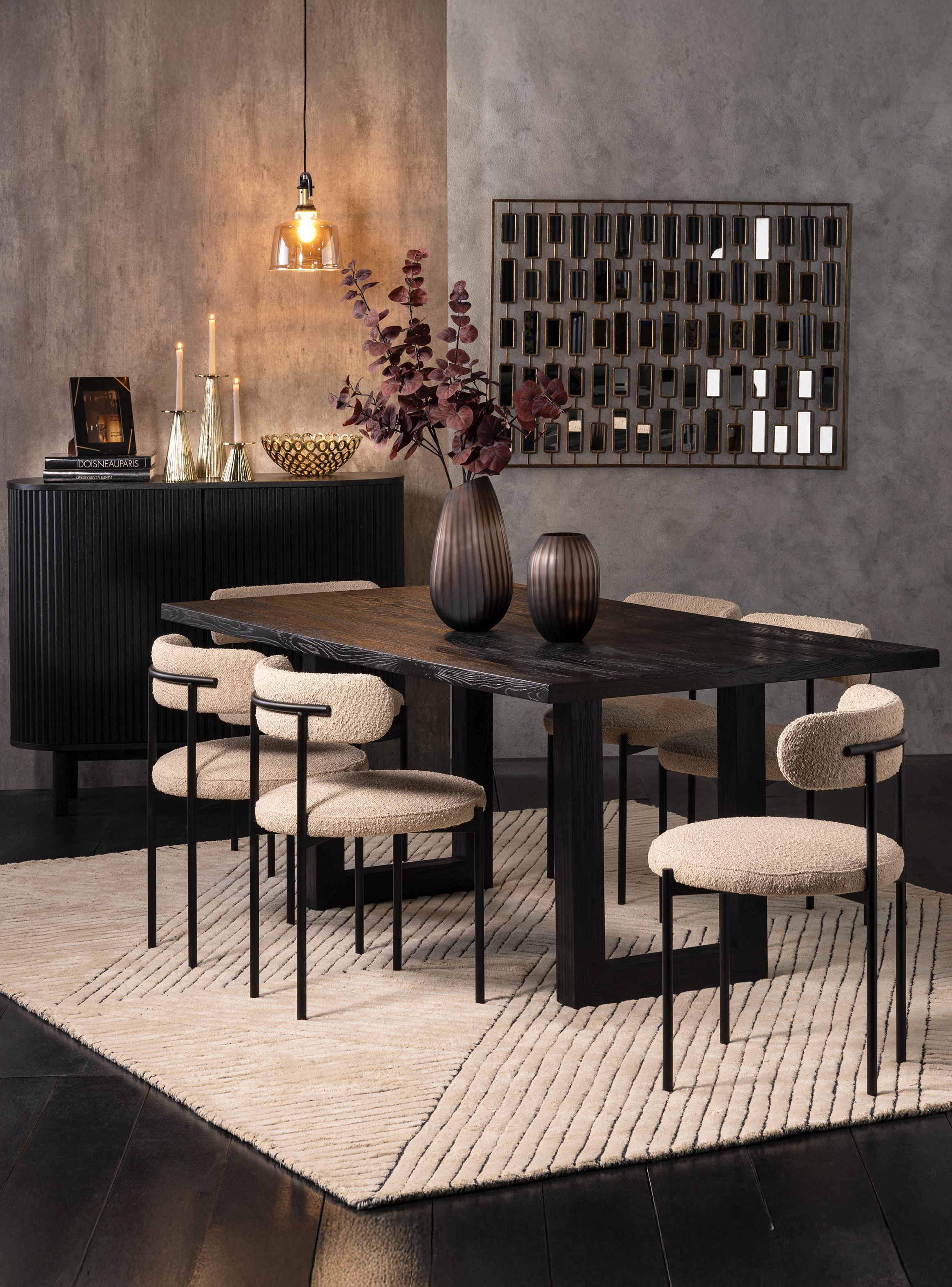 Mesa de Comedor Negro Madera Dark 200x100 cm-7