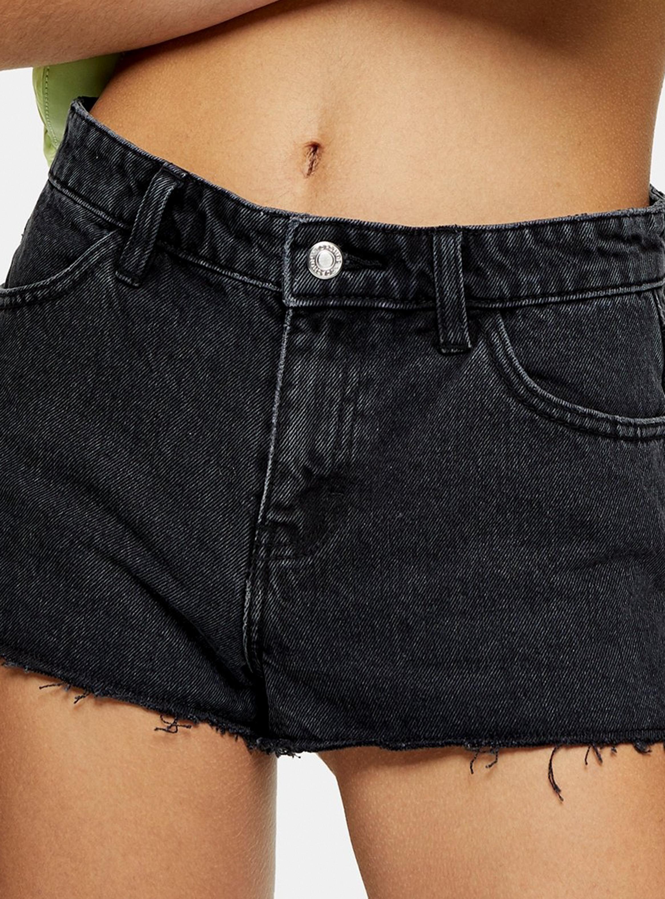 Short Wed Black Low Rise Denim-2