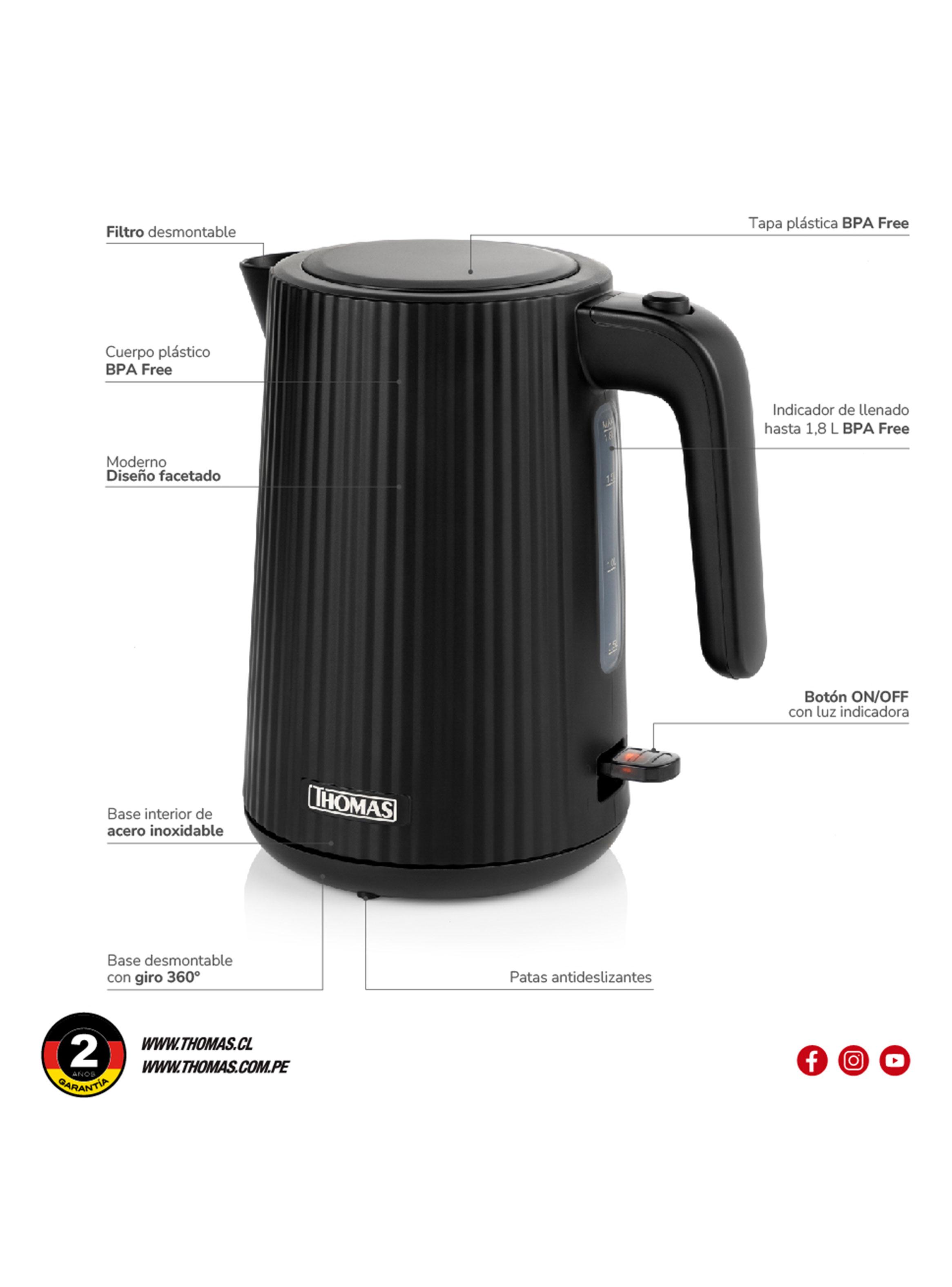 Hervidor Eléctrico 1.8 Litros TH-4343N Negro-2