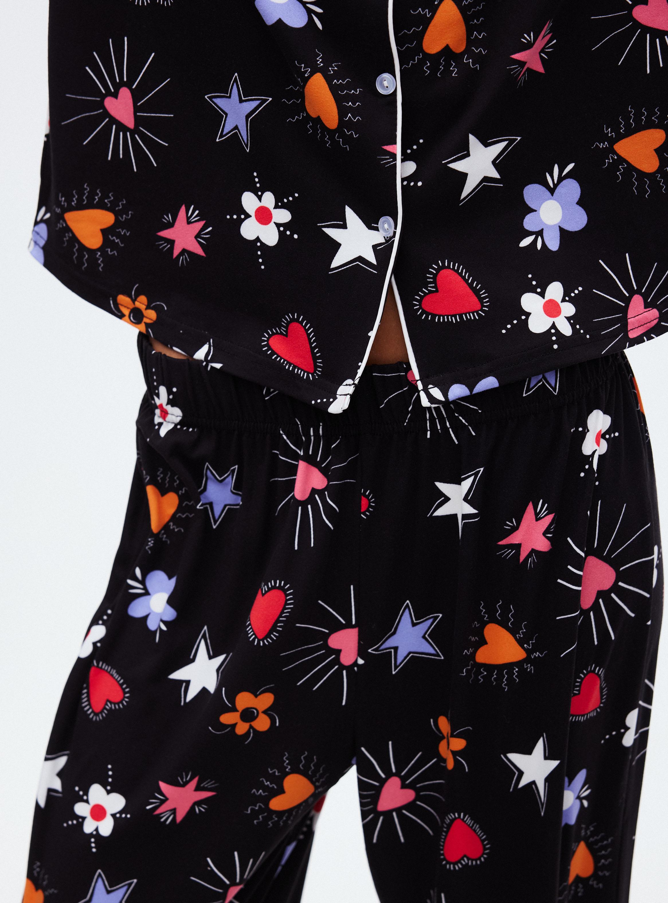 Pijama Camisero Estampado Tela Suave-3