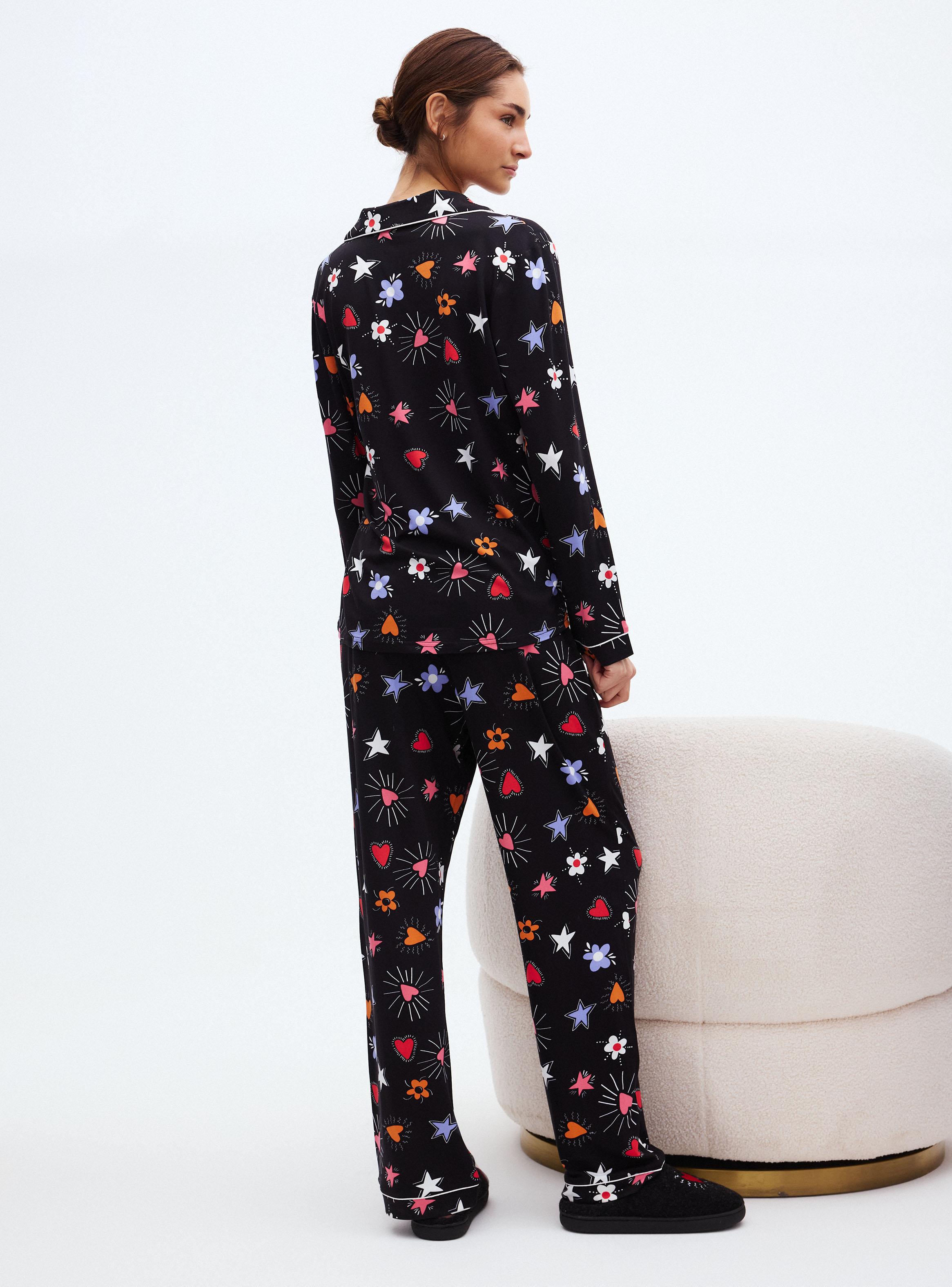 Pijama Camisero Estampado Tela Suave-5