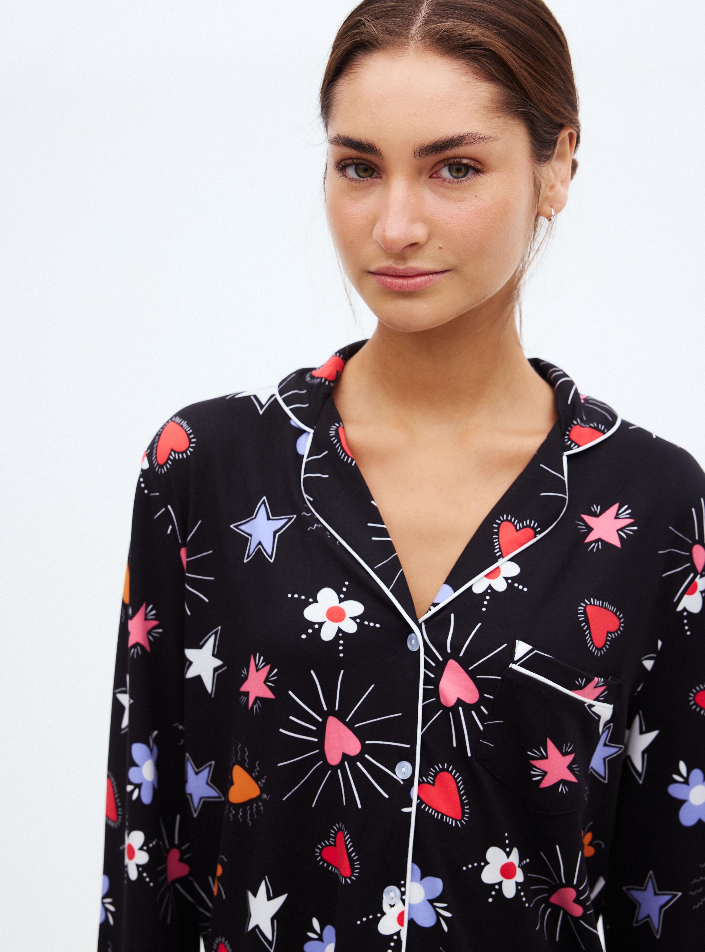 Pijama Camisero Estampado Tela Suave-2