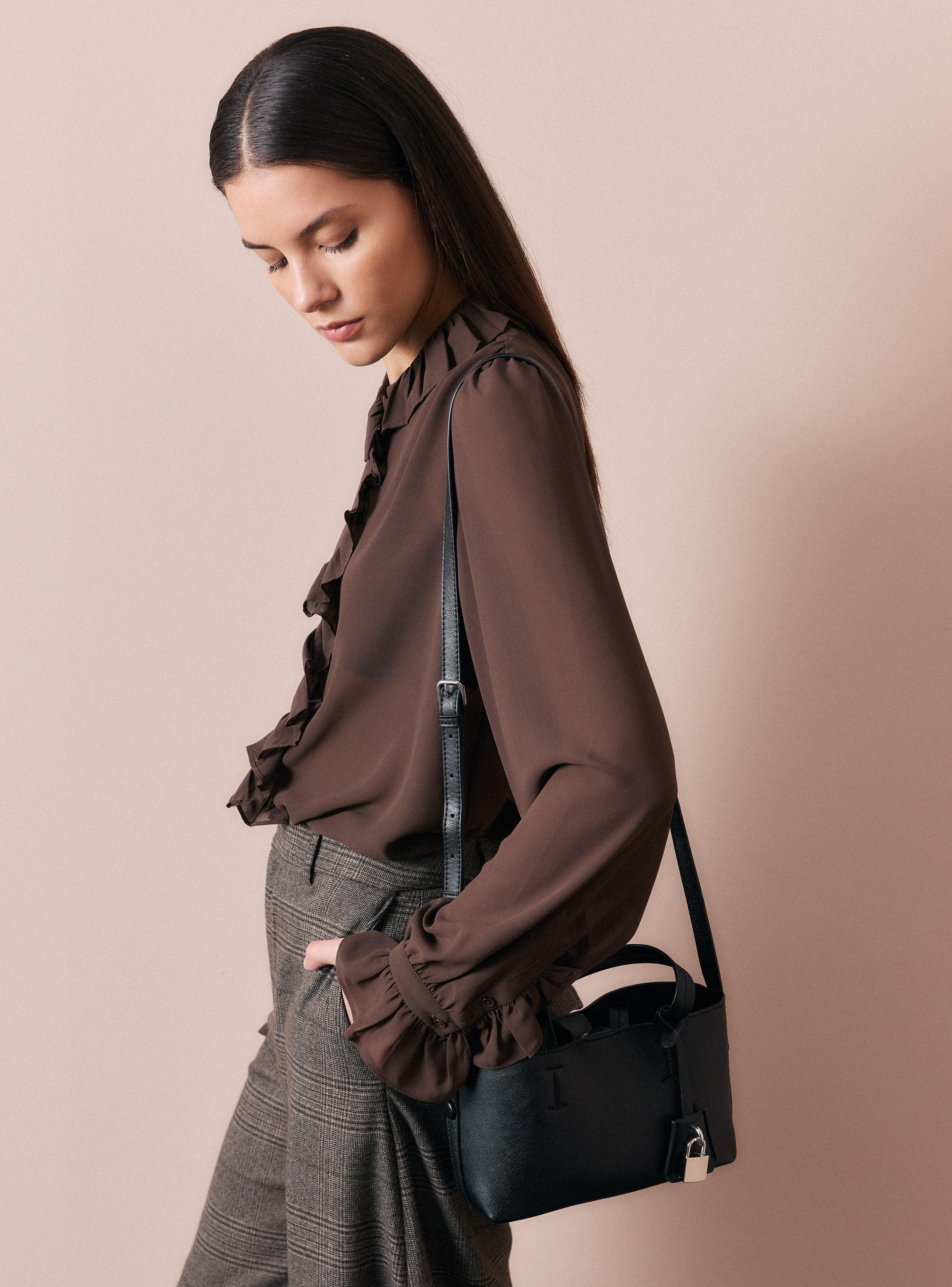 Cartera de Hombro Crossbody Detalle Candado-5