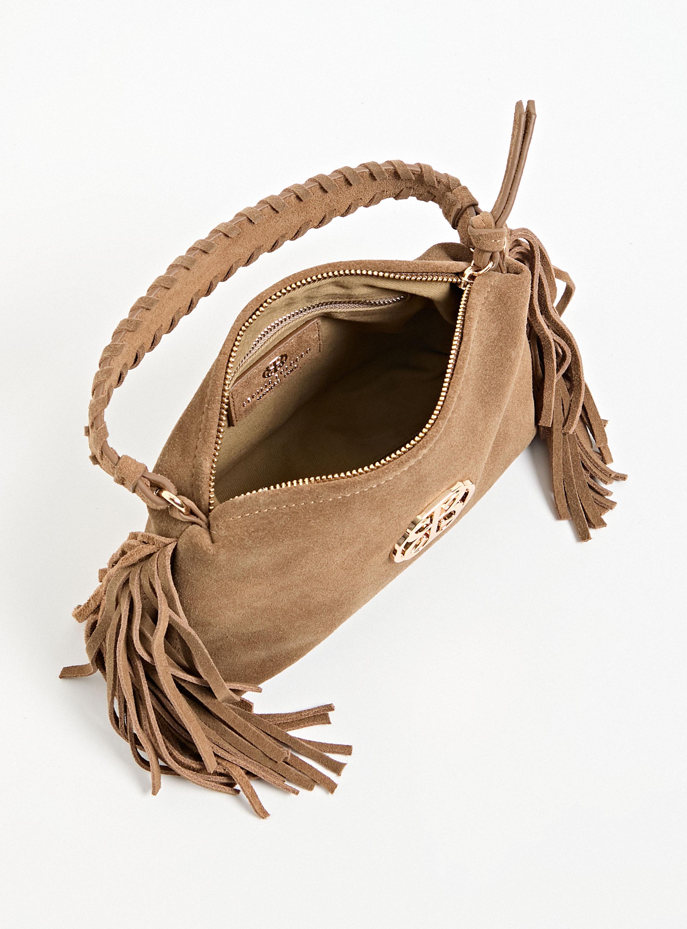 Cartera de Hombro con Flecos Gamuza-6