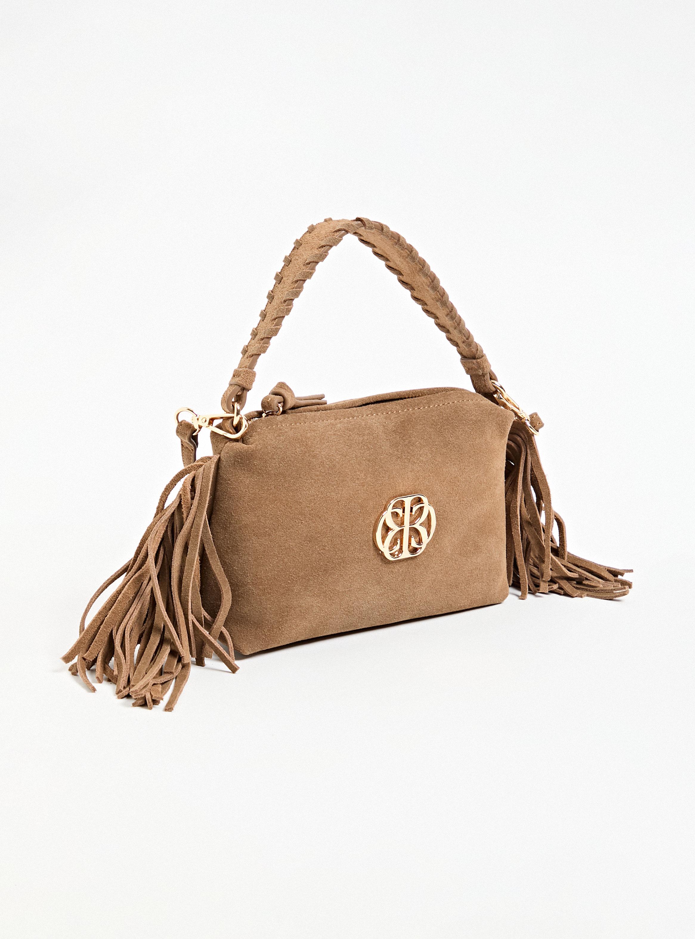 Cartera de Hombro con Flecos Gamuza-3