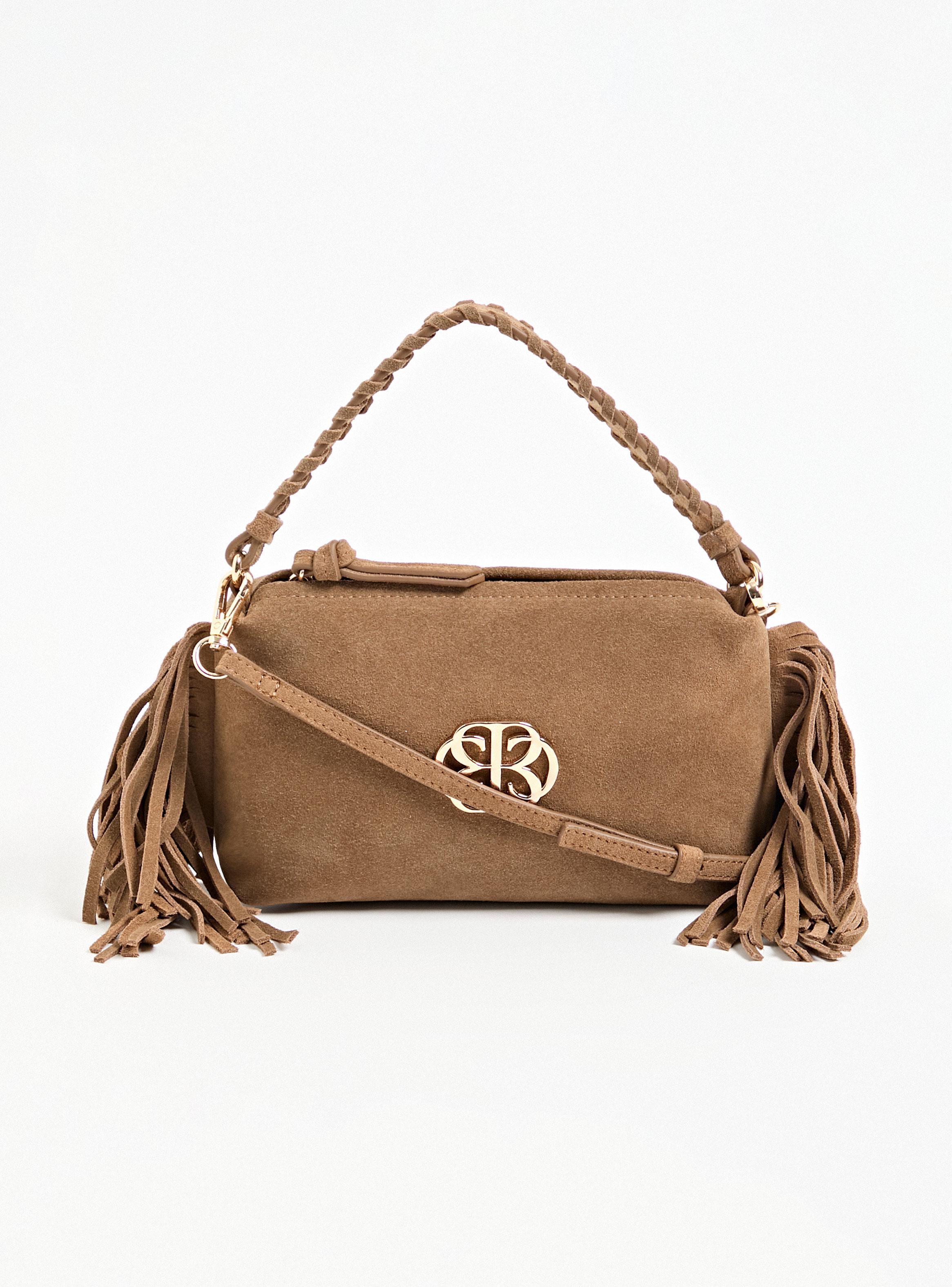 Cartera de Hombro con Flecos Gamuza-2