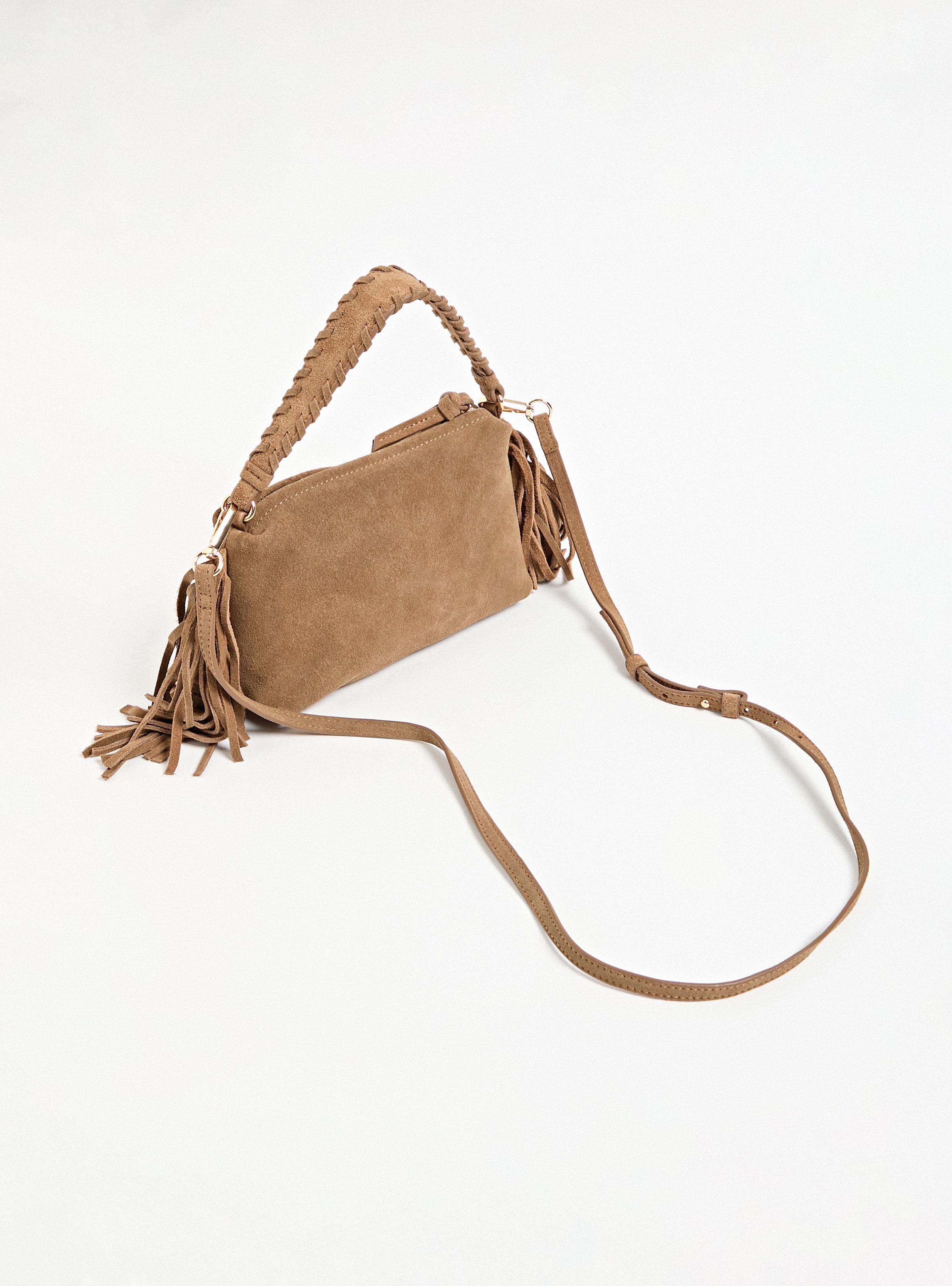 Cartera de Hombro con Flecos Gamuza-4