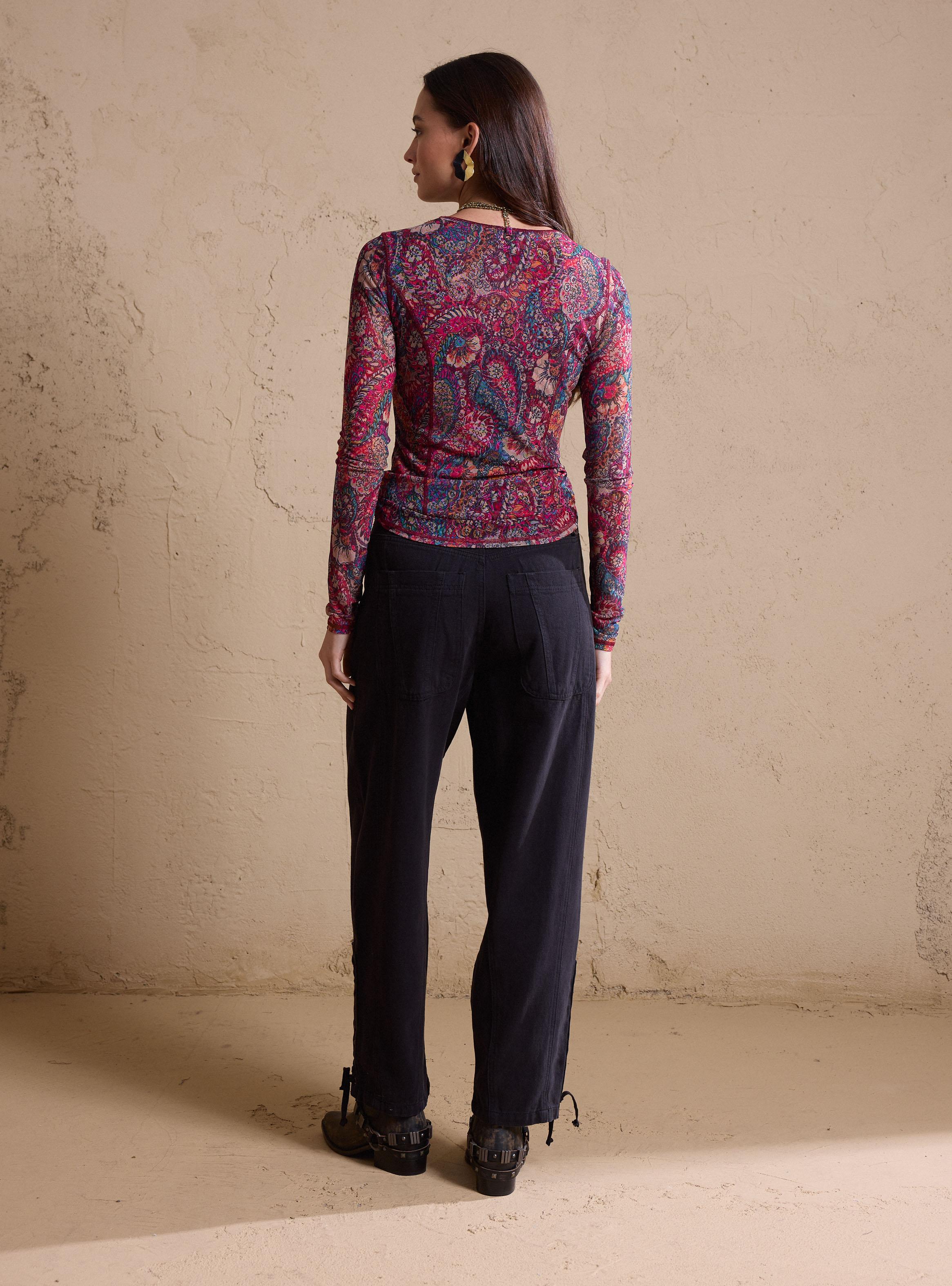 Polera Tela Malla Estampada-5