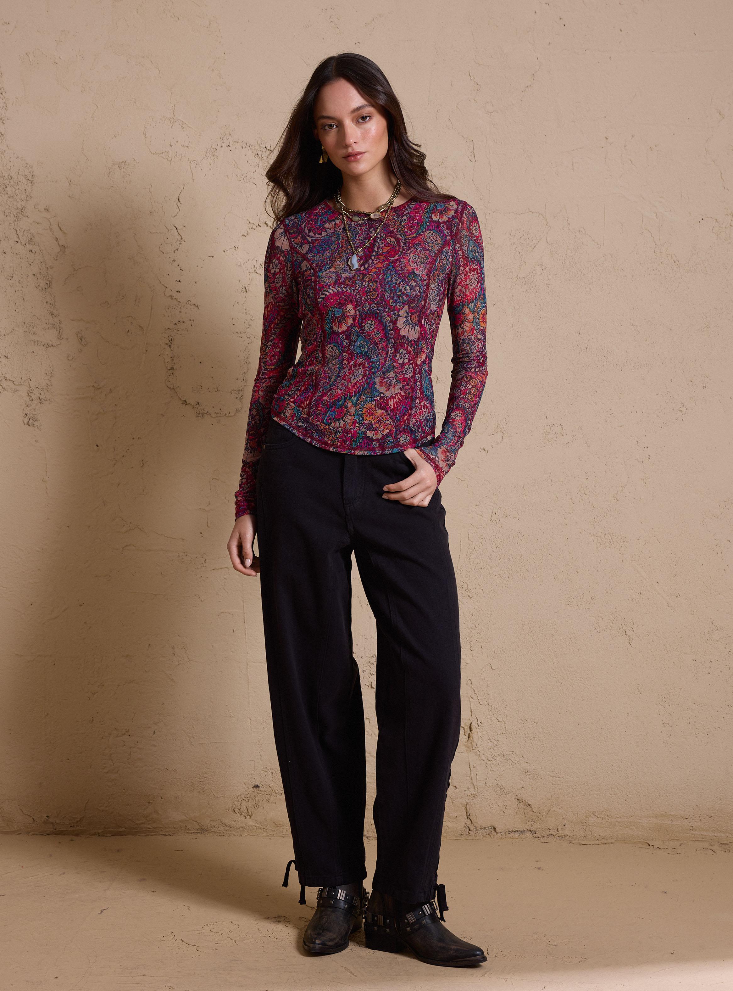 Polera Tela Malla Estampada-4