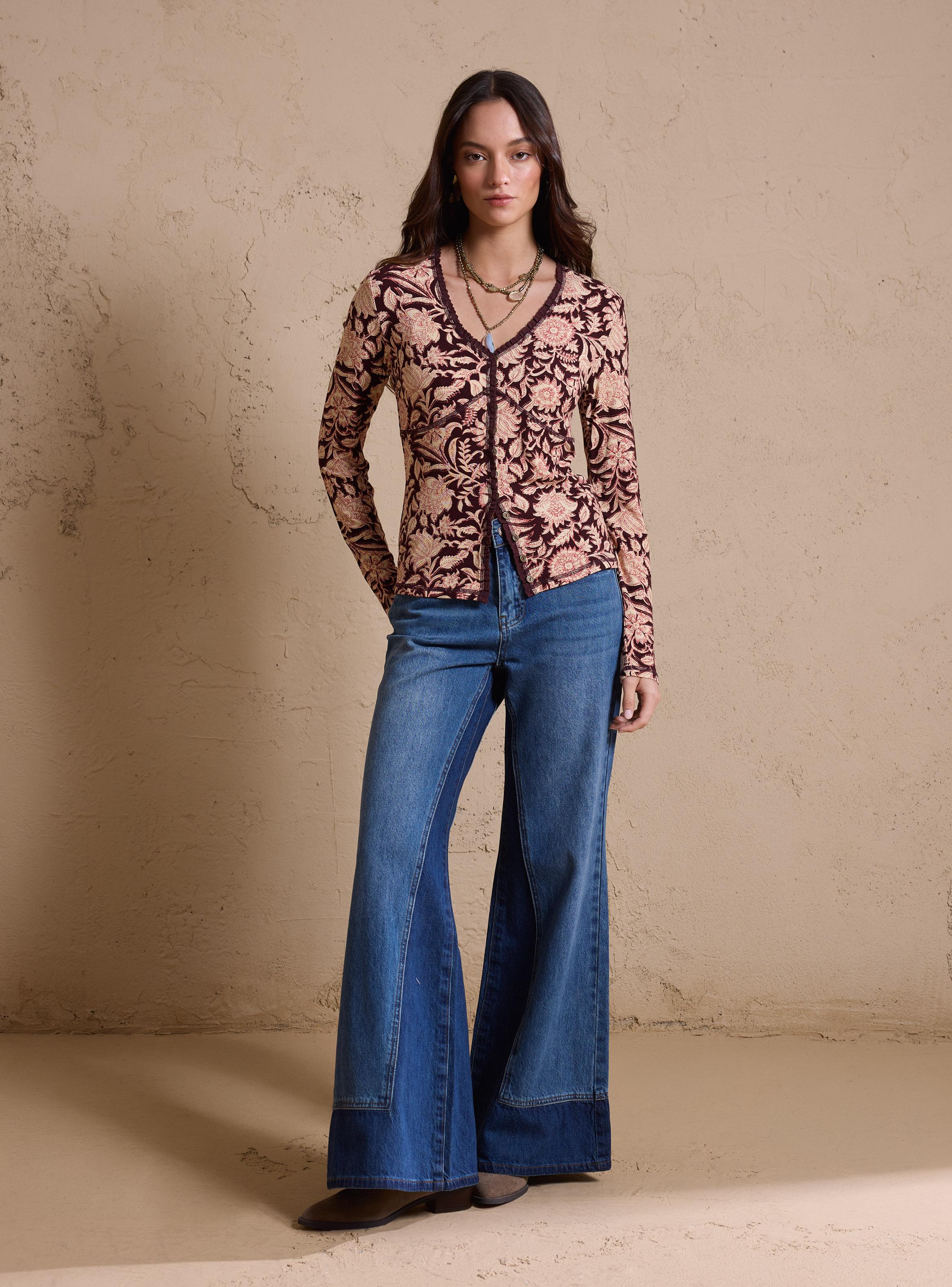 Polera Rib Estampada Abotonadura Delantera-4