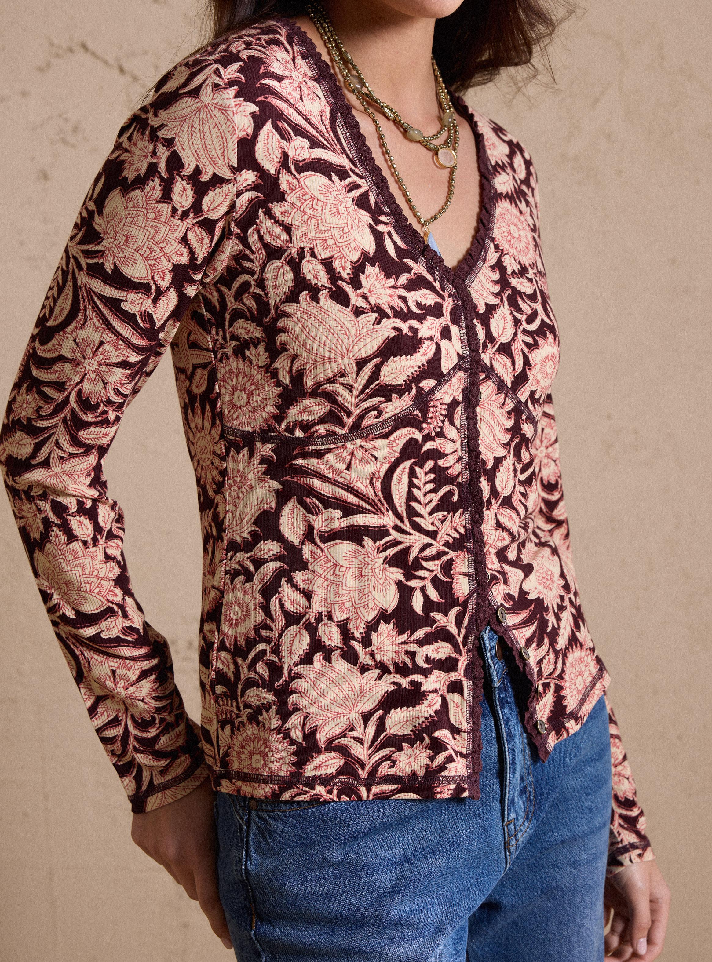 Polera Rib Estampada Abotonadura Delantera-2