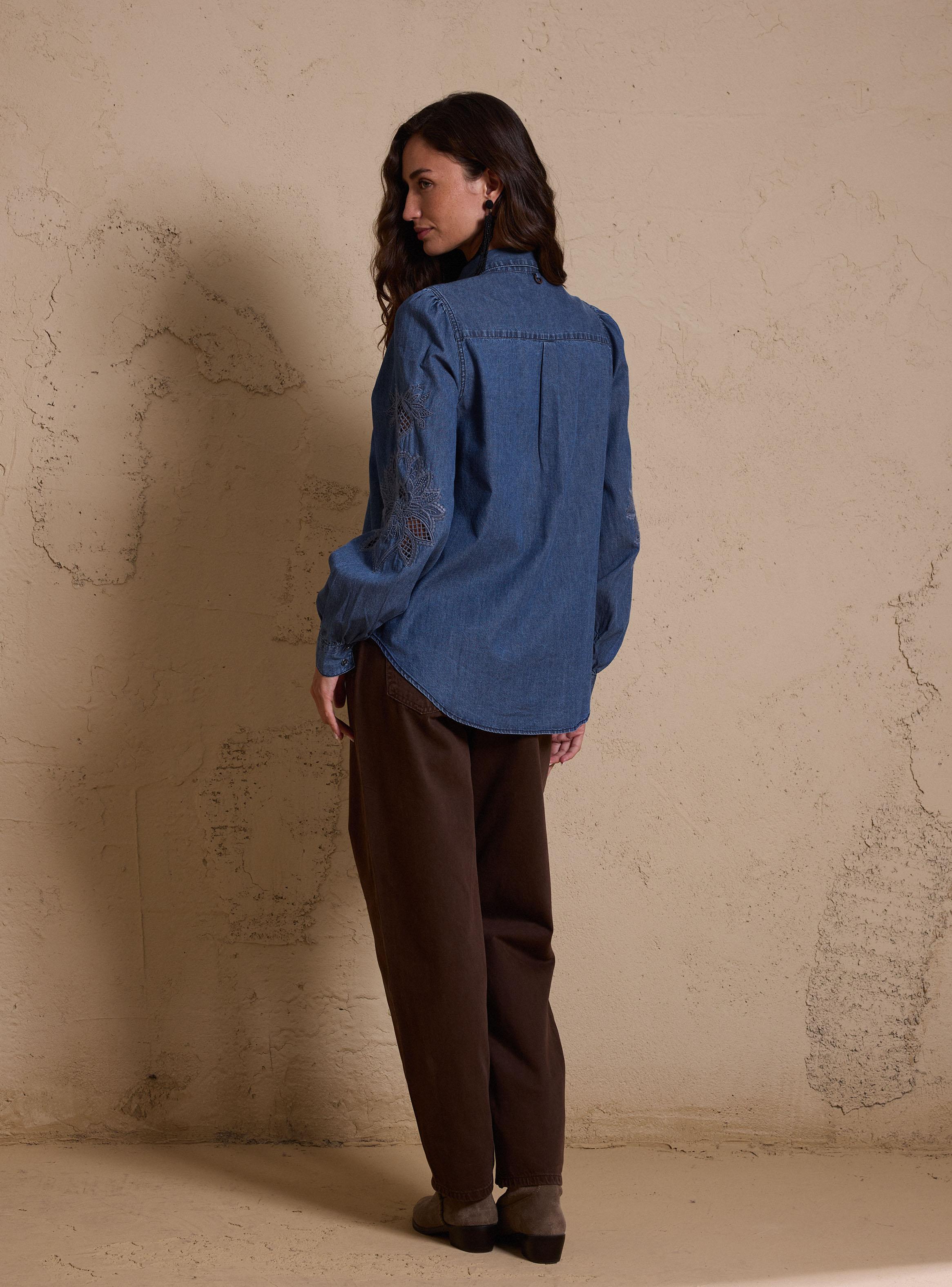 Blusa Denim Detalles de Broderie-5