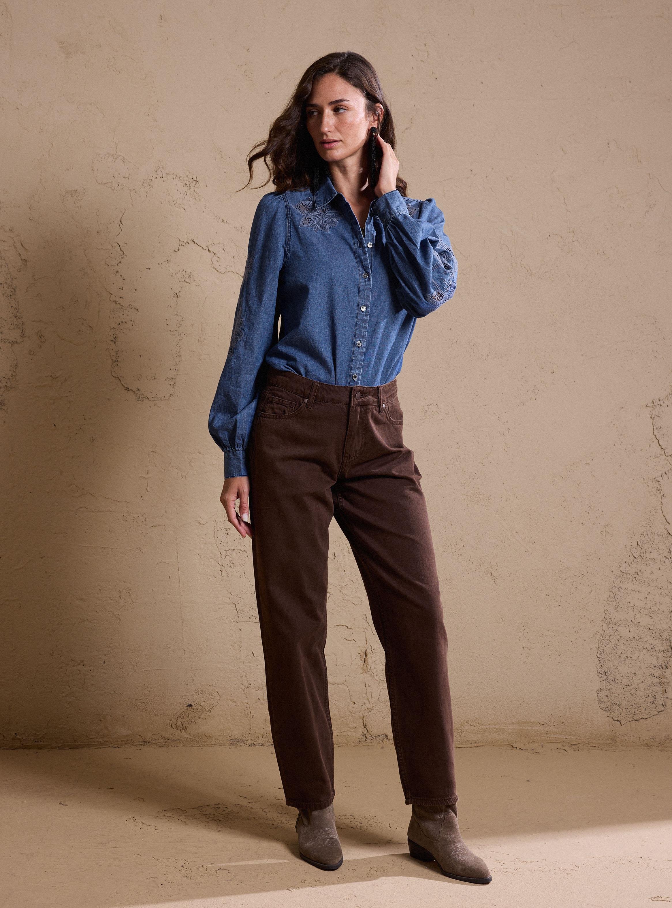 Blusa Denim Detalles de Broderie-4