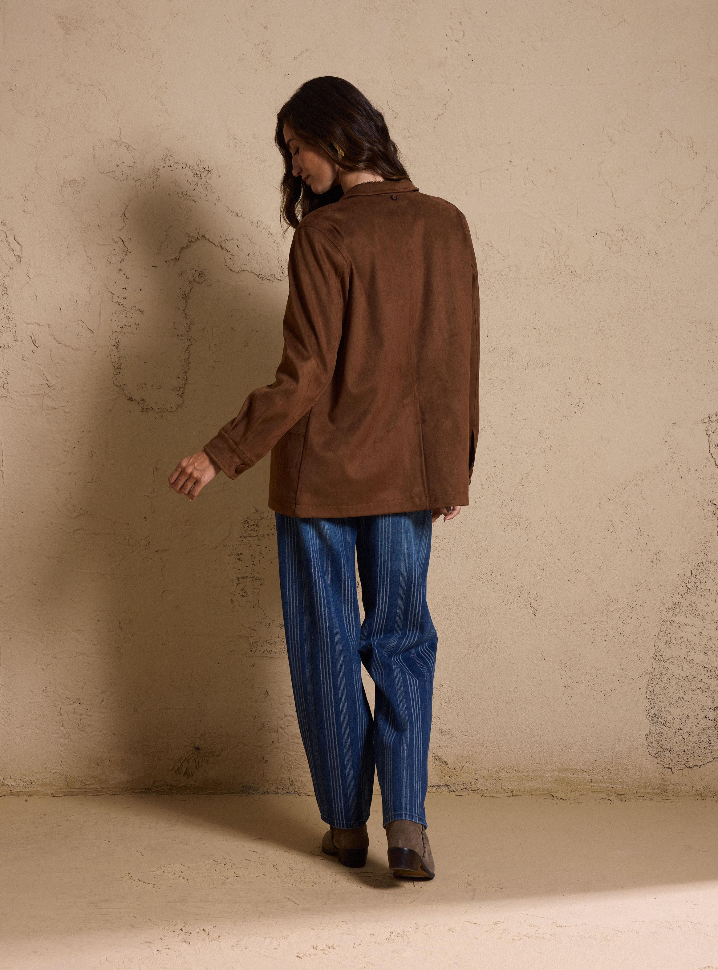 Chaqueta Tipo Suede Botones-5