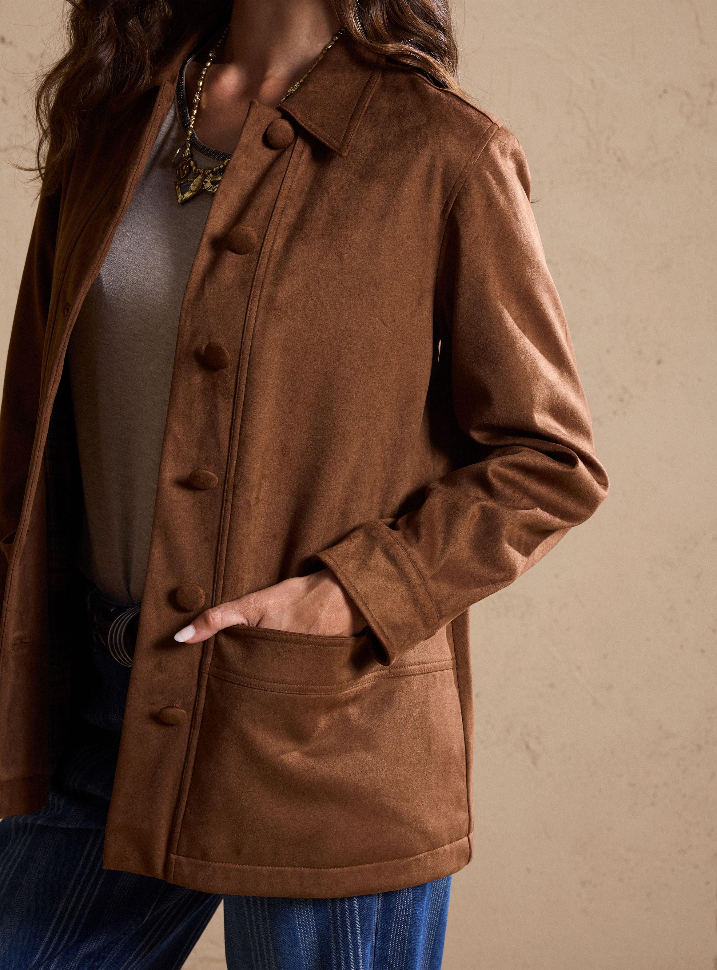 Chaqueta Tipo Suede Botones-2