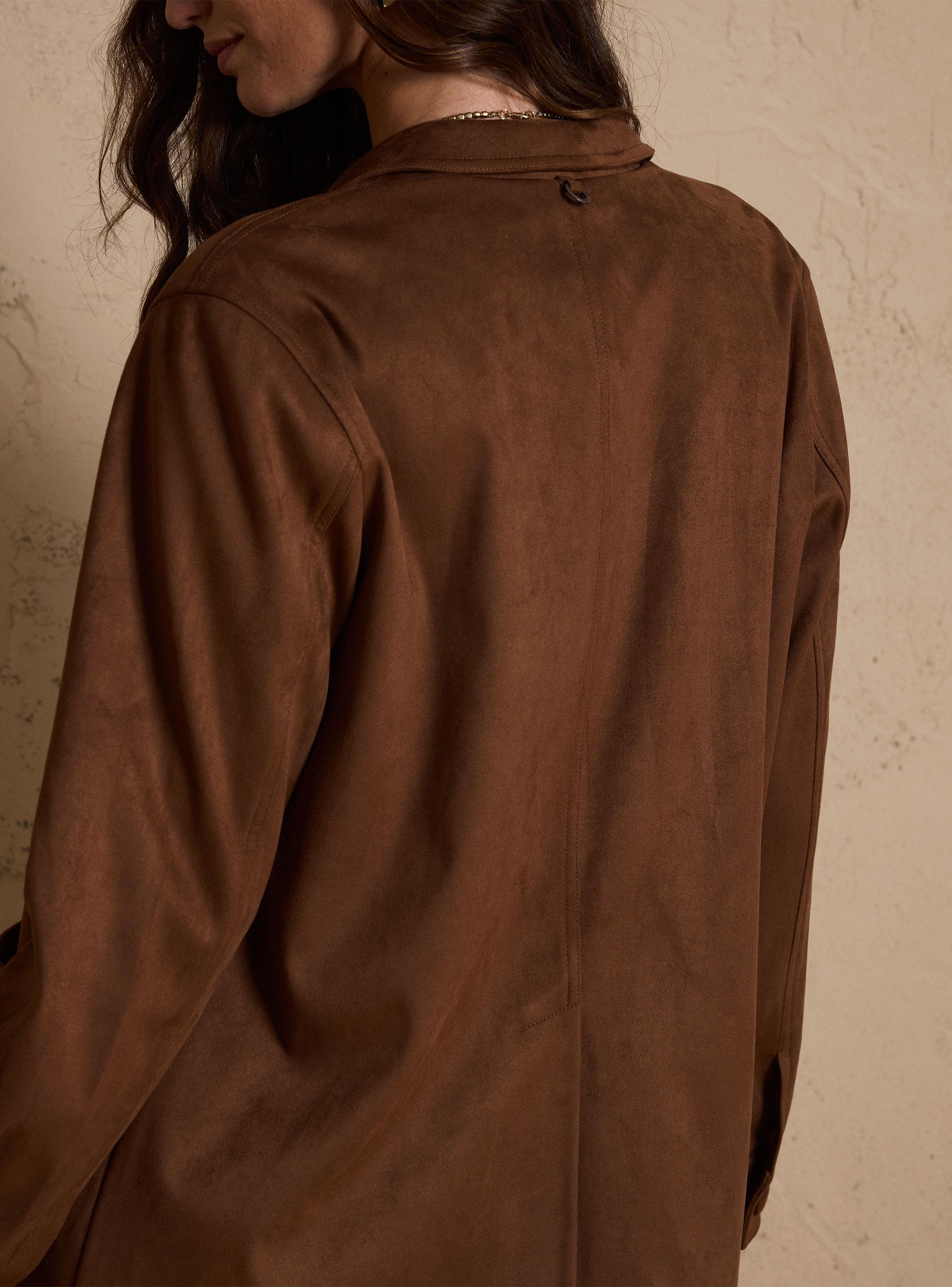 Chaqueta Tipo Suede Botones-3