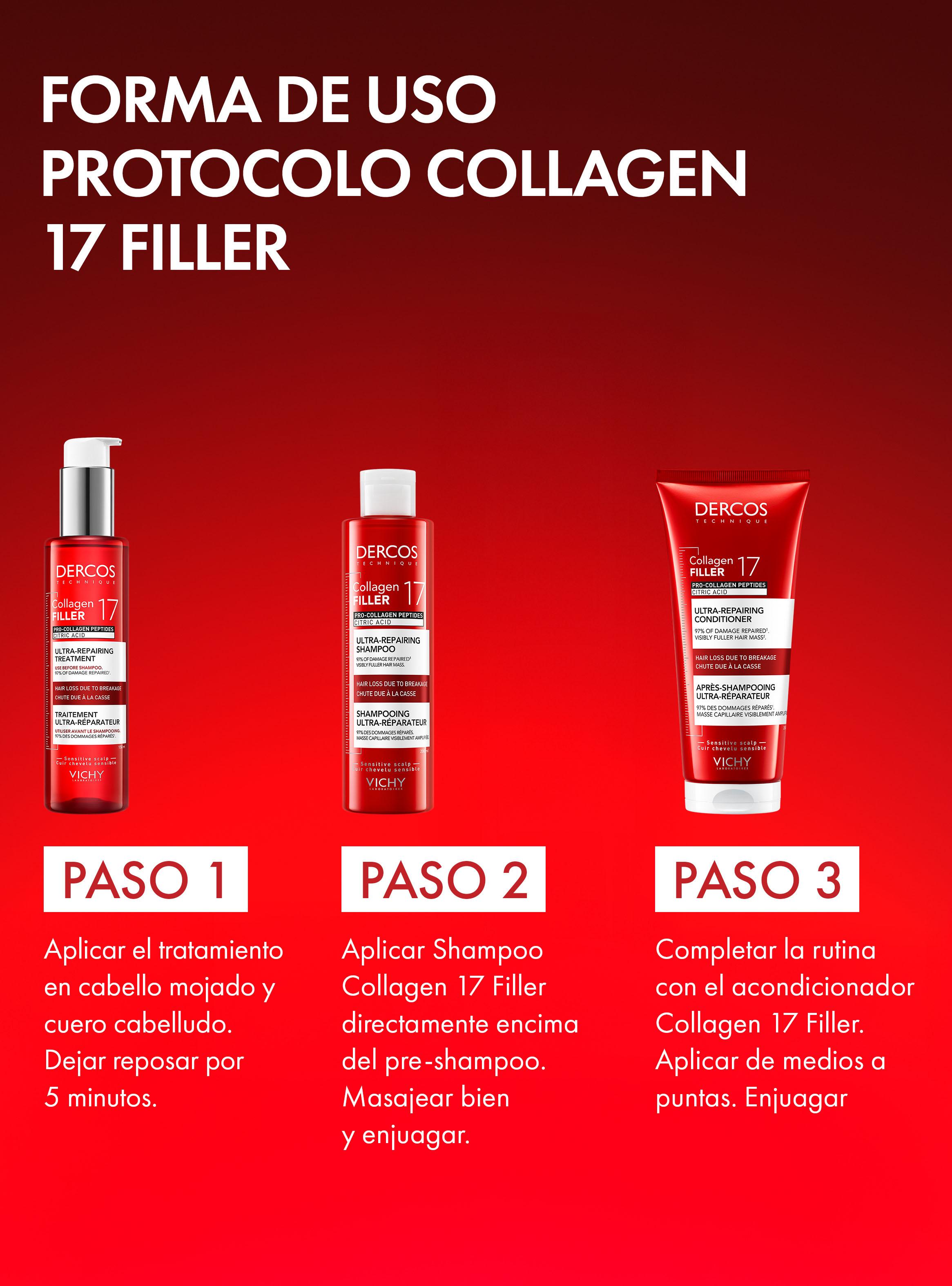 Pre-Shampoo Dercos Collagen 17 Filler Tratamiento Ultra Reparador 150 ml-4