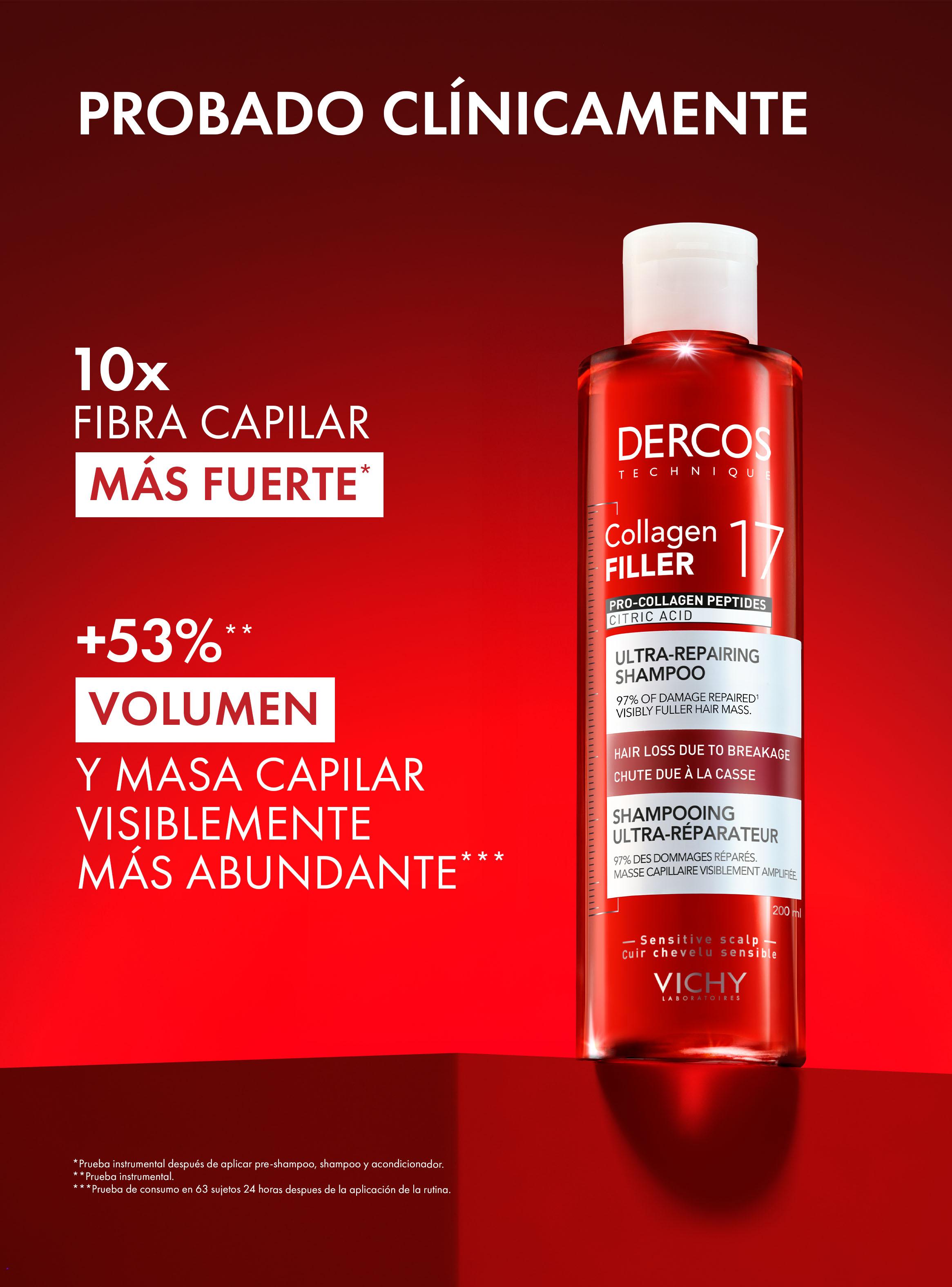 Shampoo Dercos Collagen 17 Filler Ultra Reparador 200 ml-2