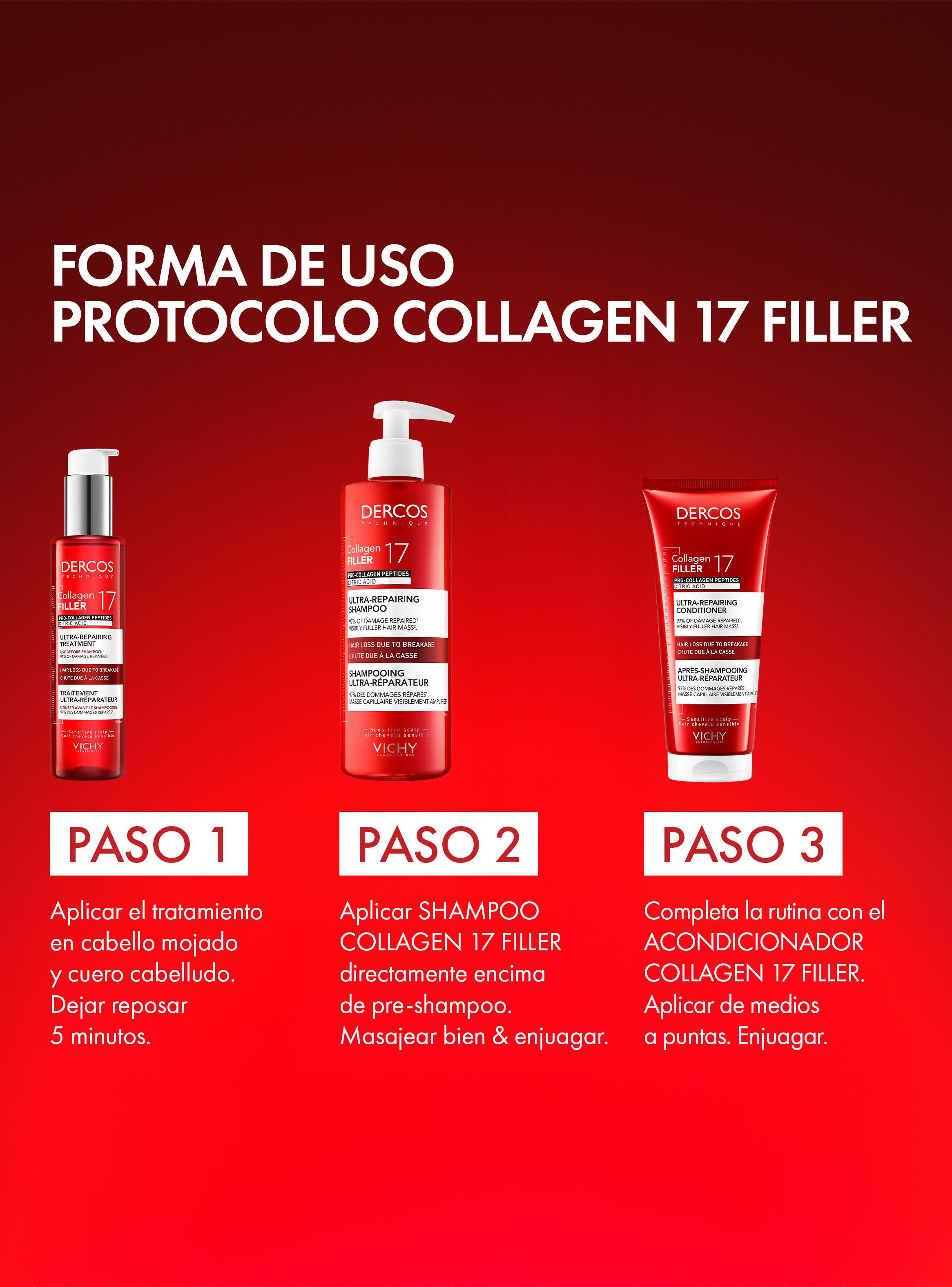 Shampoo Dercos Collagen 17 Filler Ultra Reparador 400 ml-5