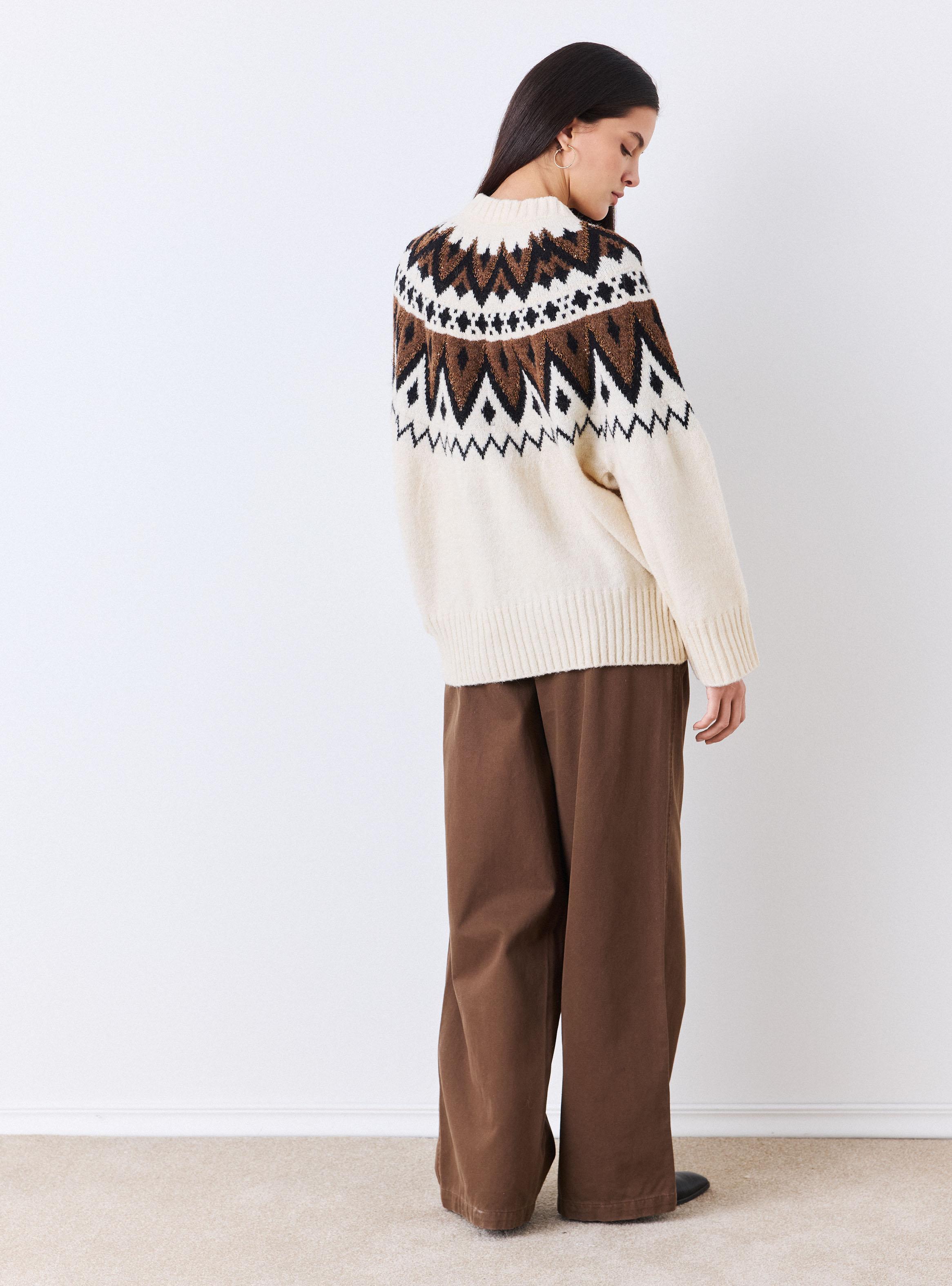 Sweater Diseño Nórdico Fair Isle con Lana-5