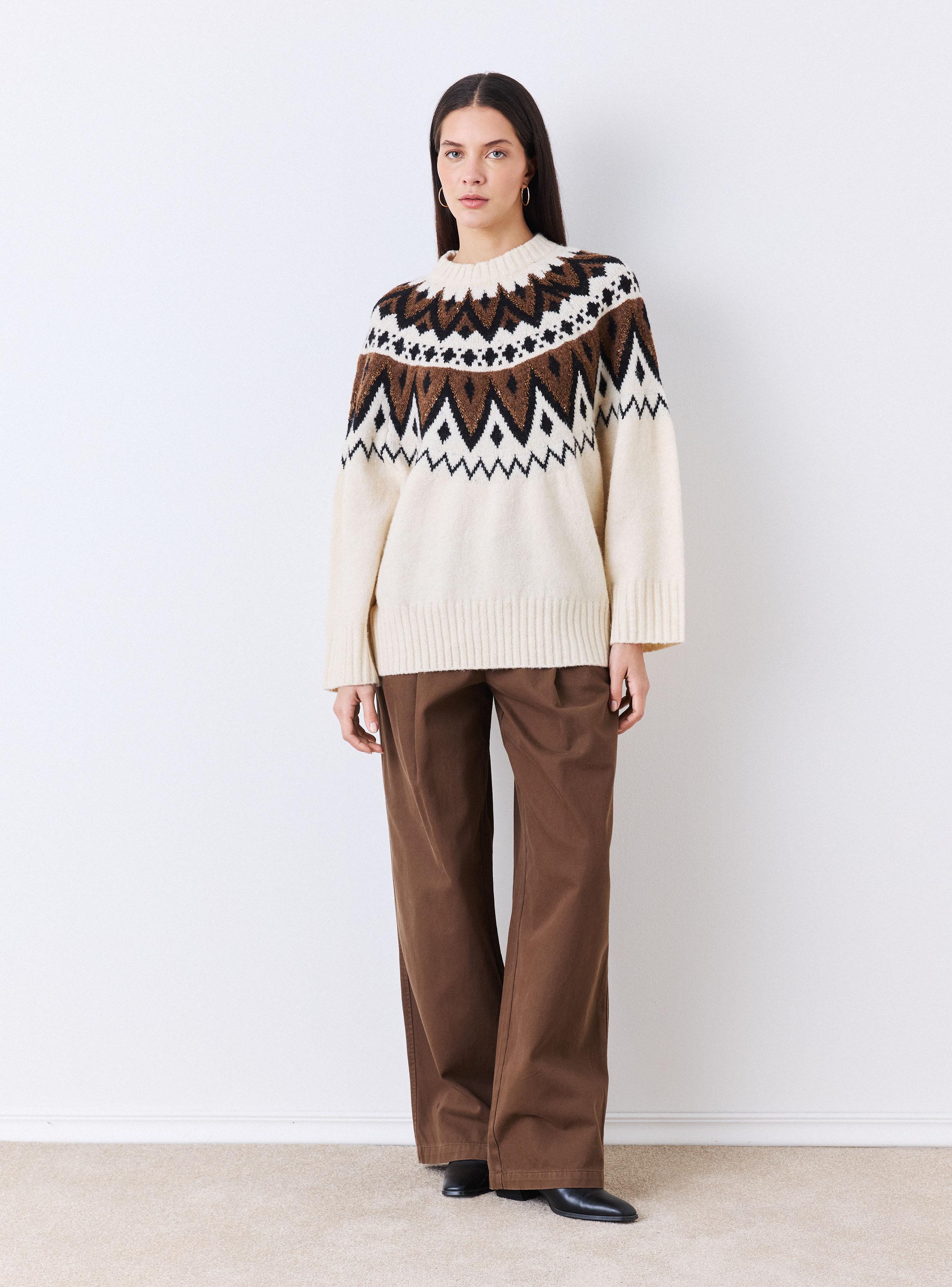 Sweater Diseño Nórdico Fair Isle con Lana-4