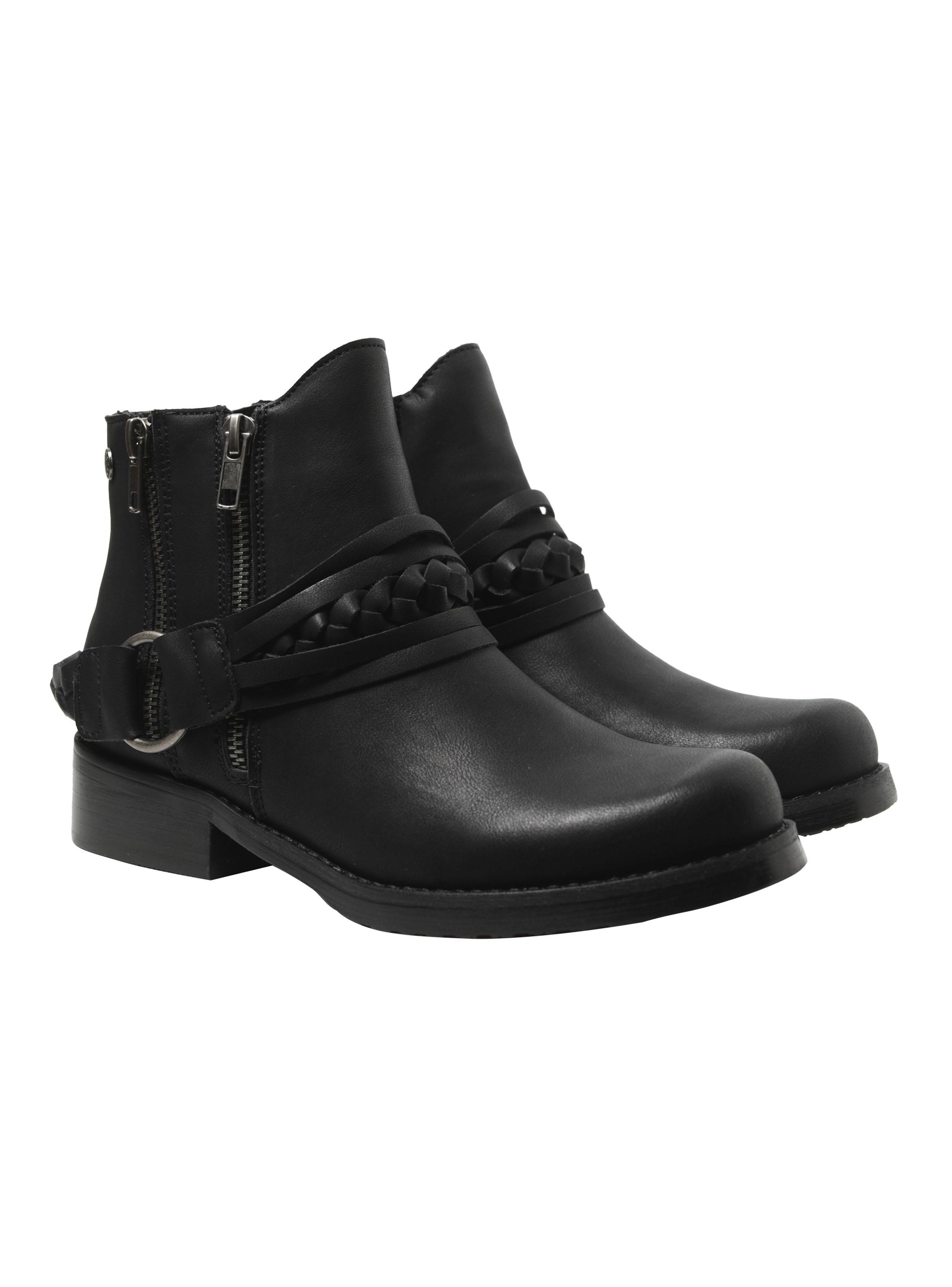 Botín Cuero Detalle Trenzado Mujer-1