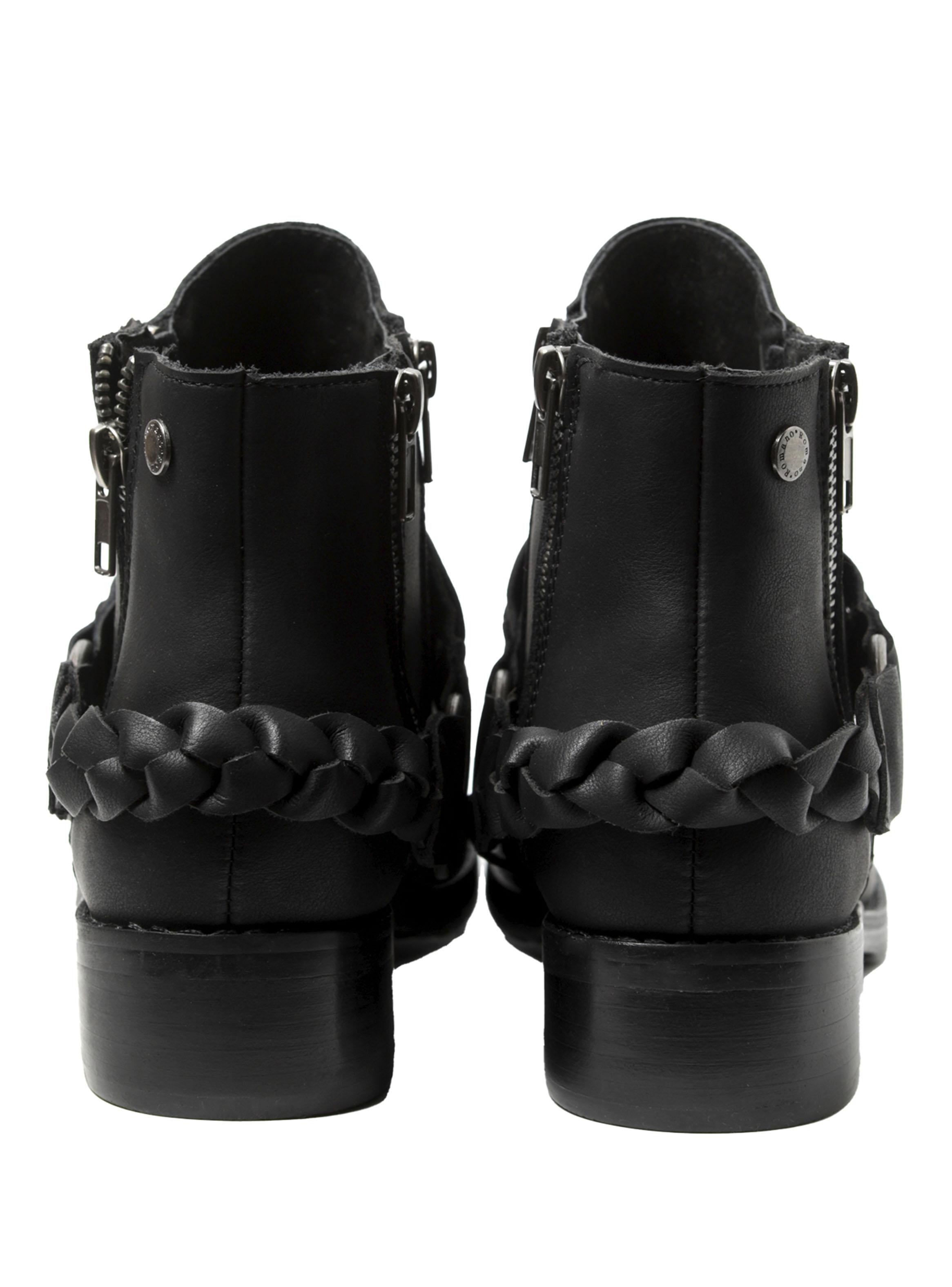 Botín Cuero Detalle Trenzado Mujer-4