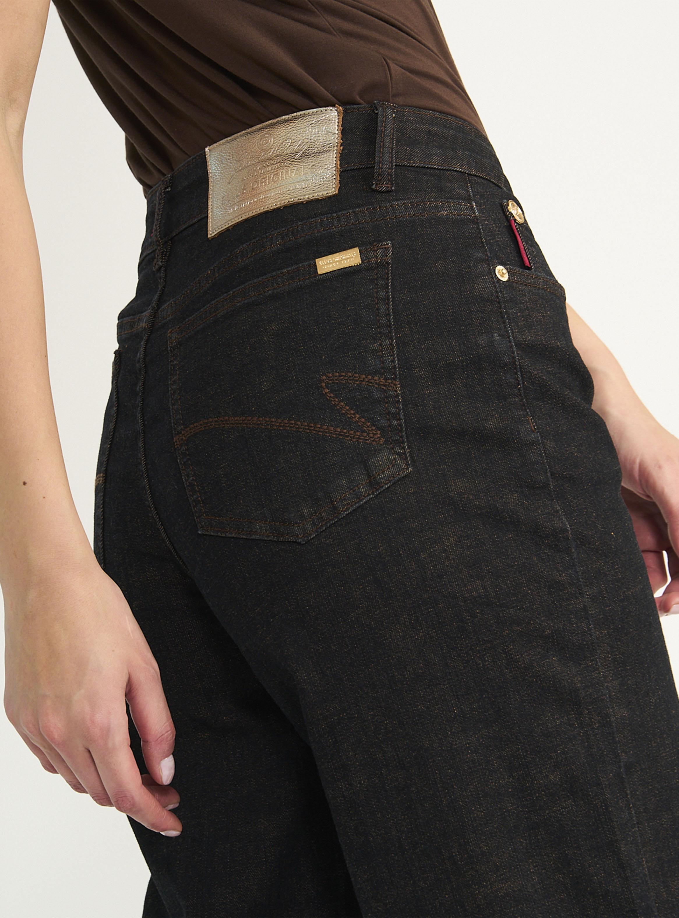 Jeans Wide Raw Turn Up Castaño-2