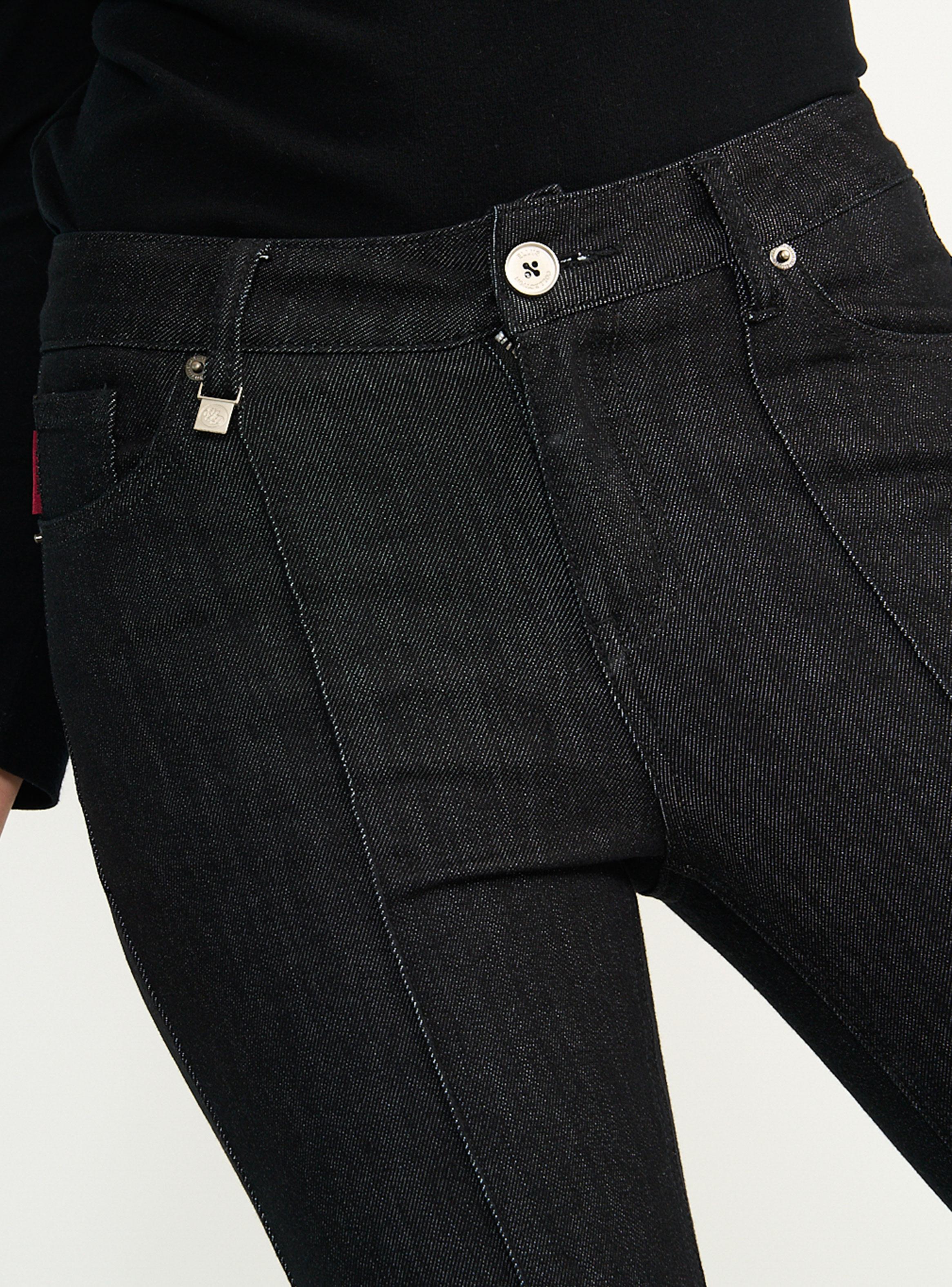 Jeans Skinny Flare Raw Black Alforza-2