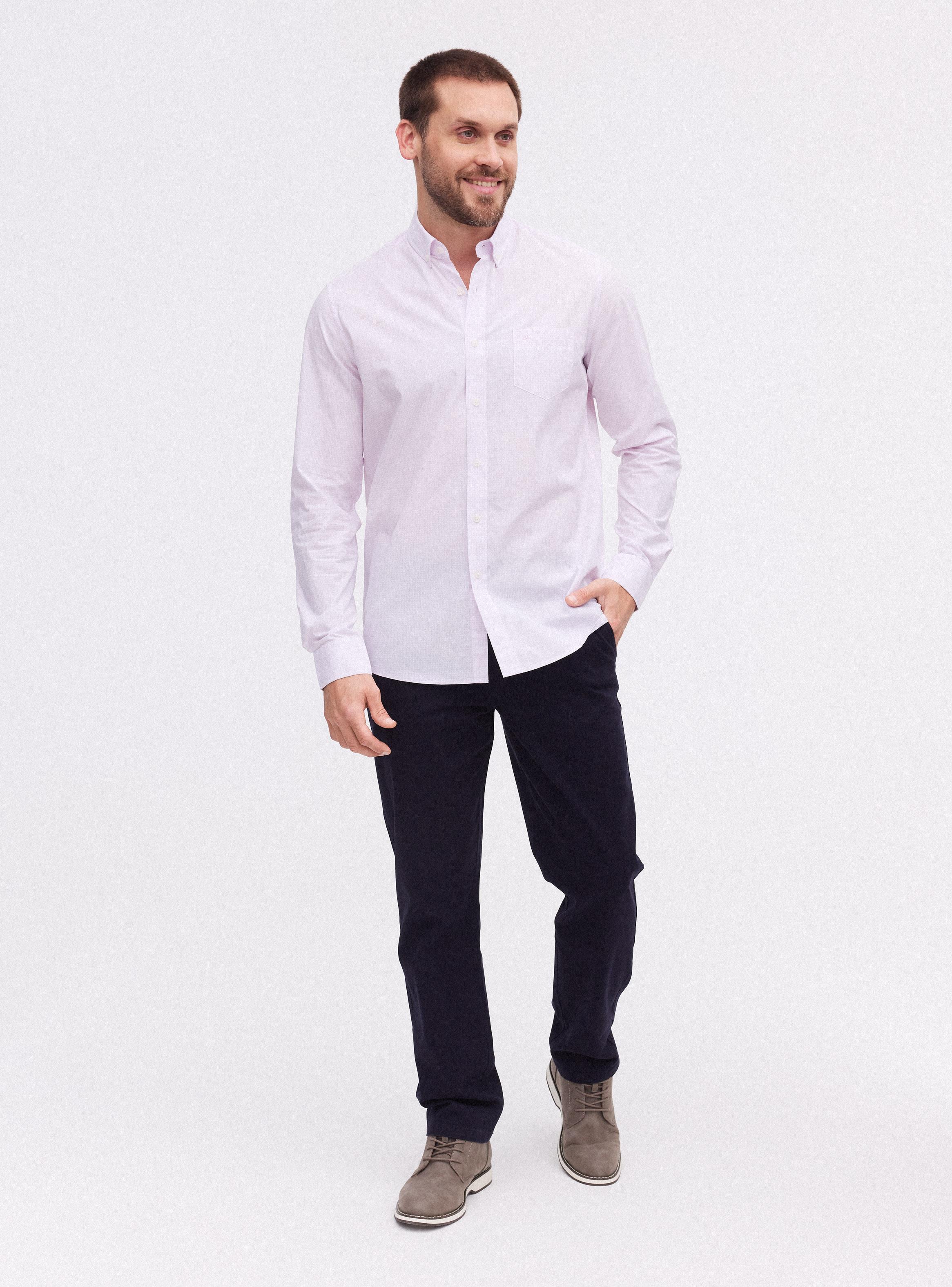 Camisa Manga Larga Algodón Cuadros Pequeños-4