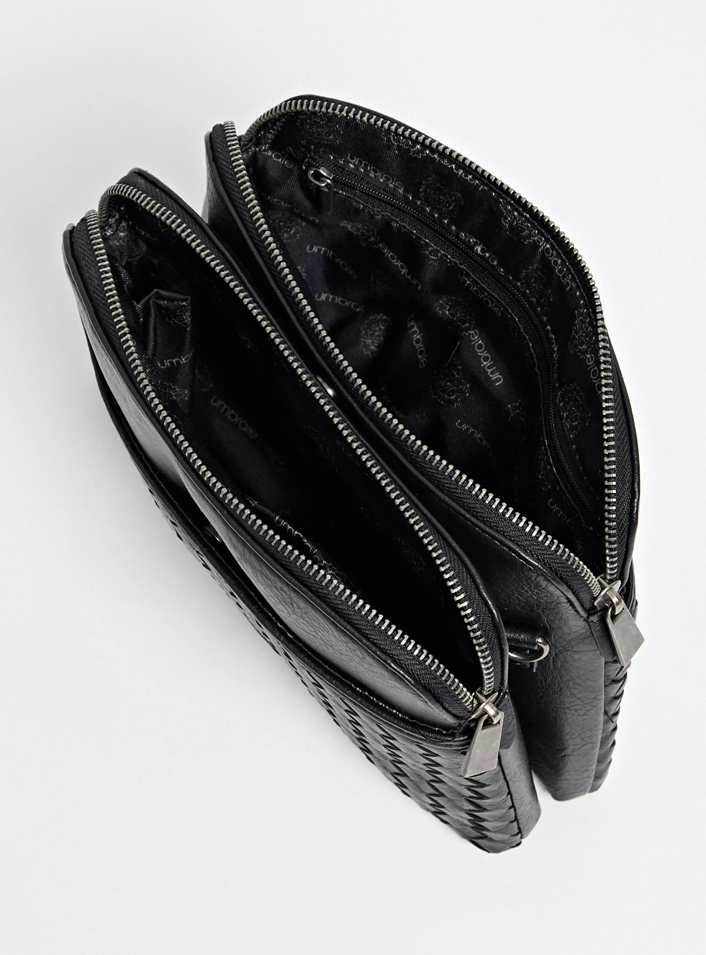 Cartera de Hombro Crossbody con Diseño Entramado-4