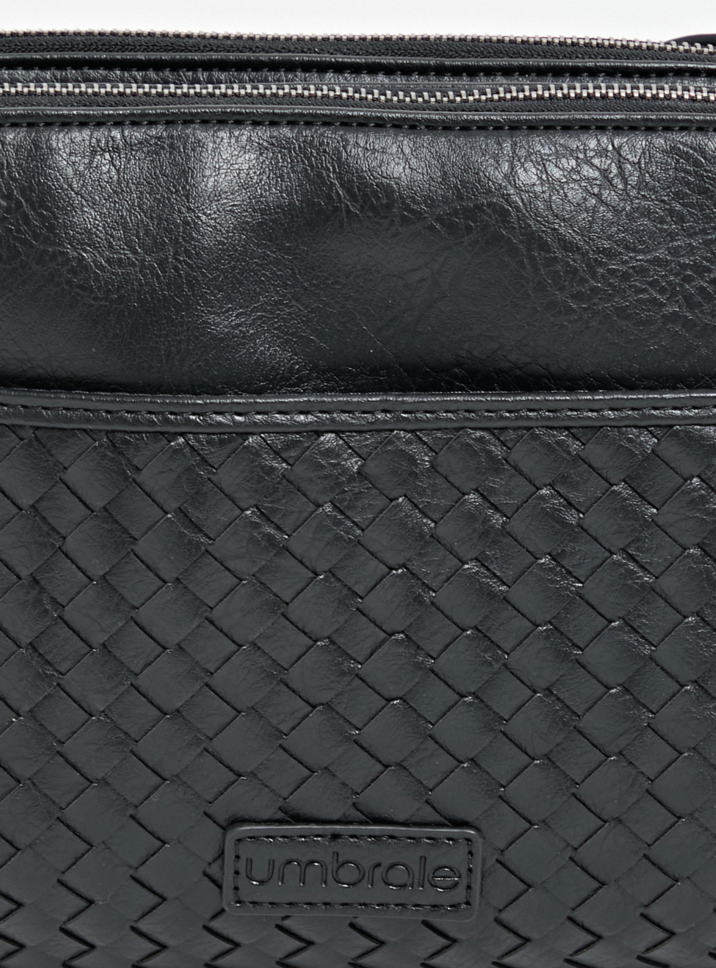 Cartera de Hombro Crossbody con Diseño Entramado-5
