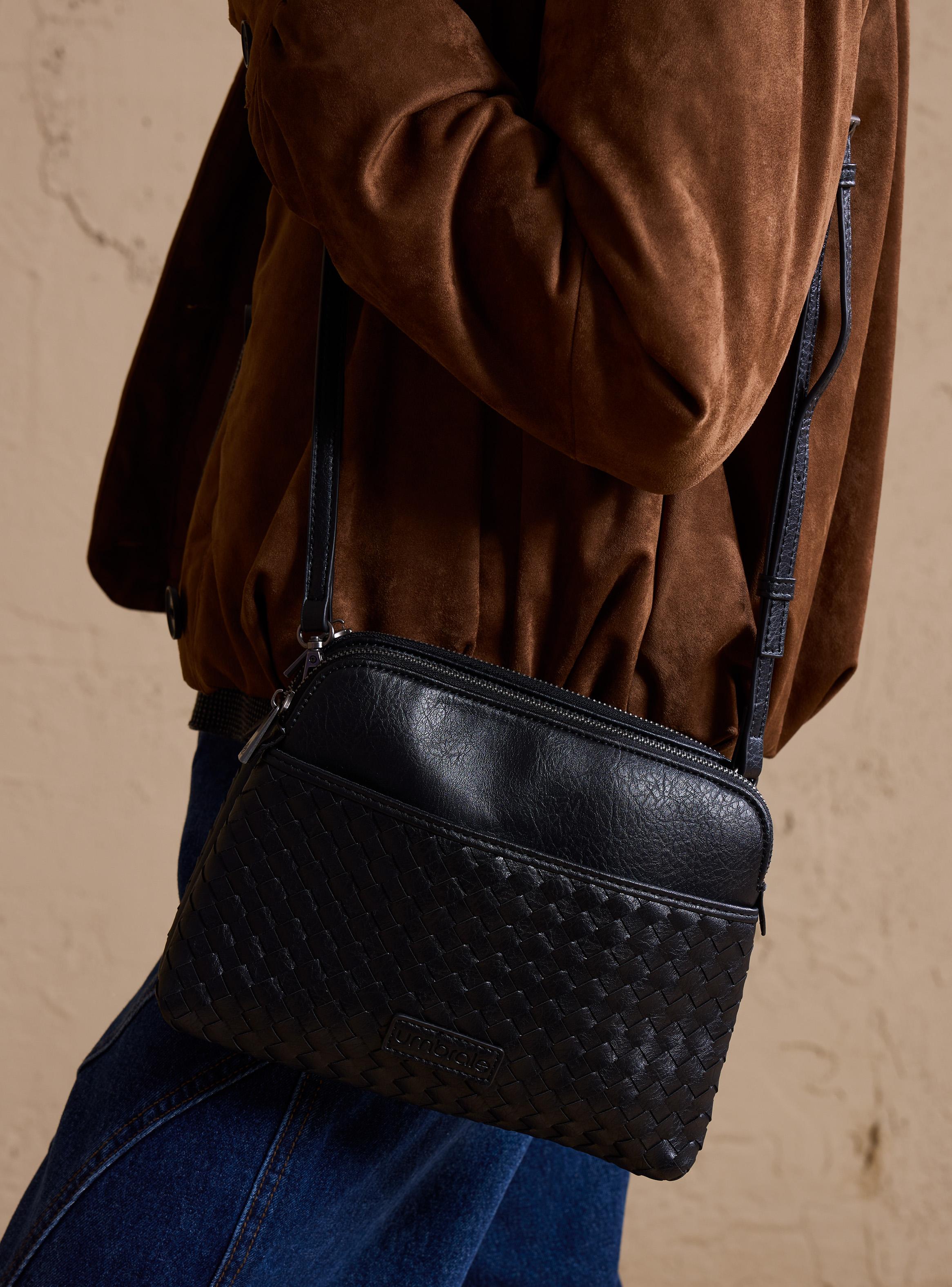 Cartera de Hombro Crossbody con Diseño Entramado-6