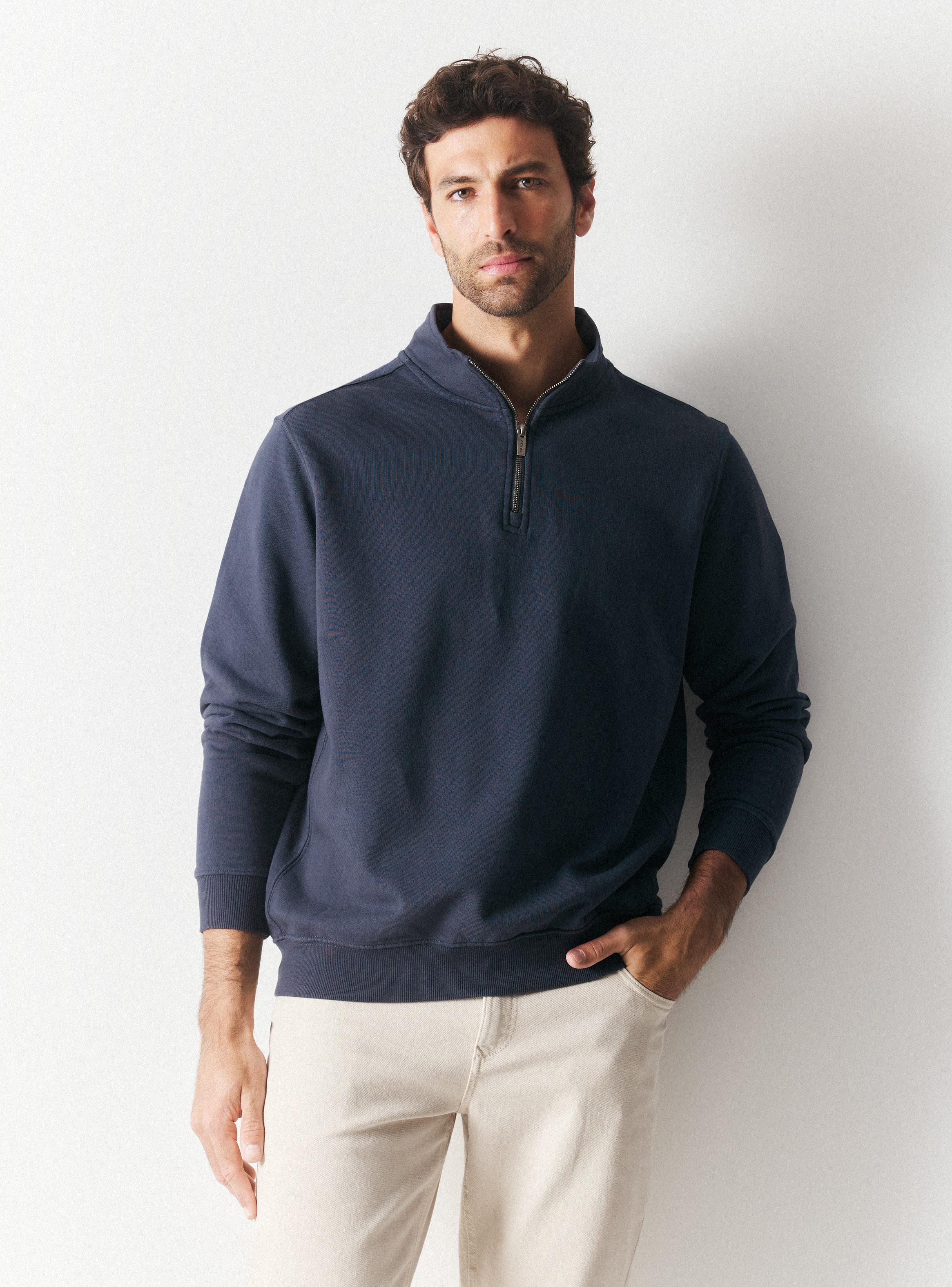 Polerón Half Zipper Liso-0