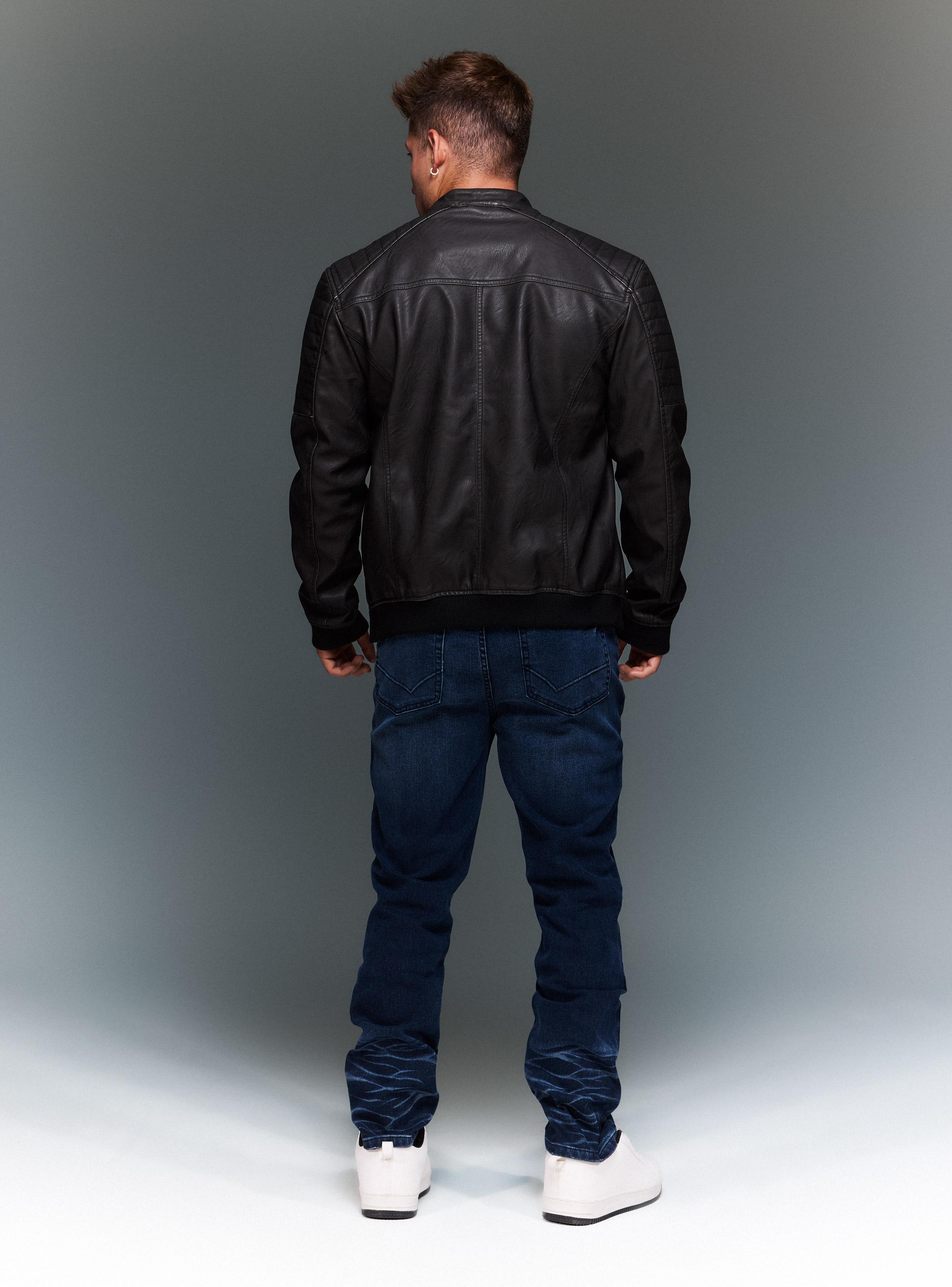 Chaqueta Biker Look Cuero Lavada-5