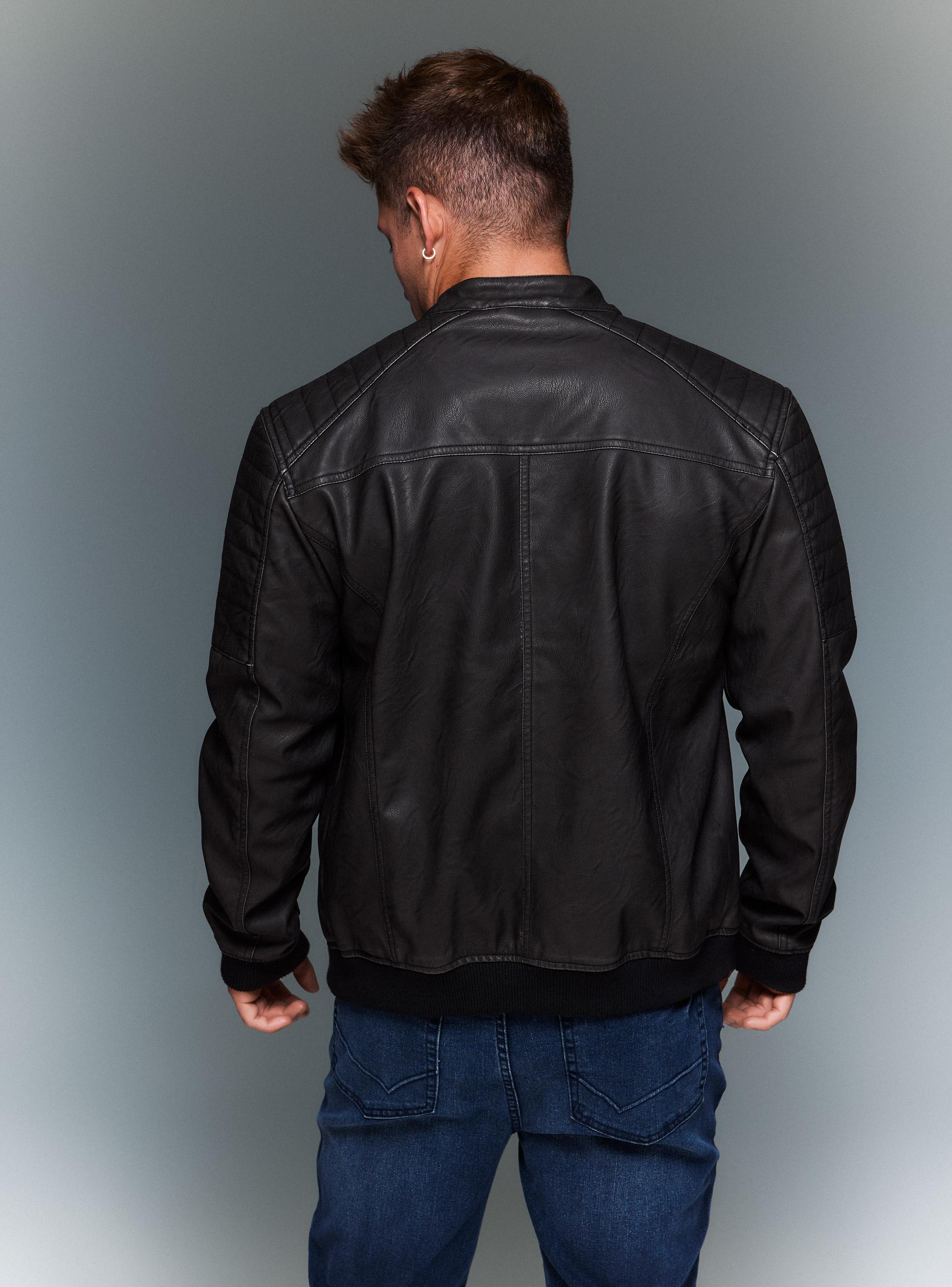 Chaqueta Biker Look Cuero Lavada-1