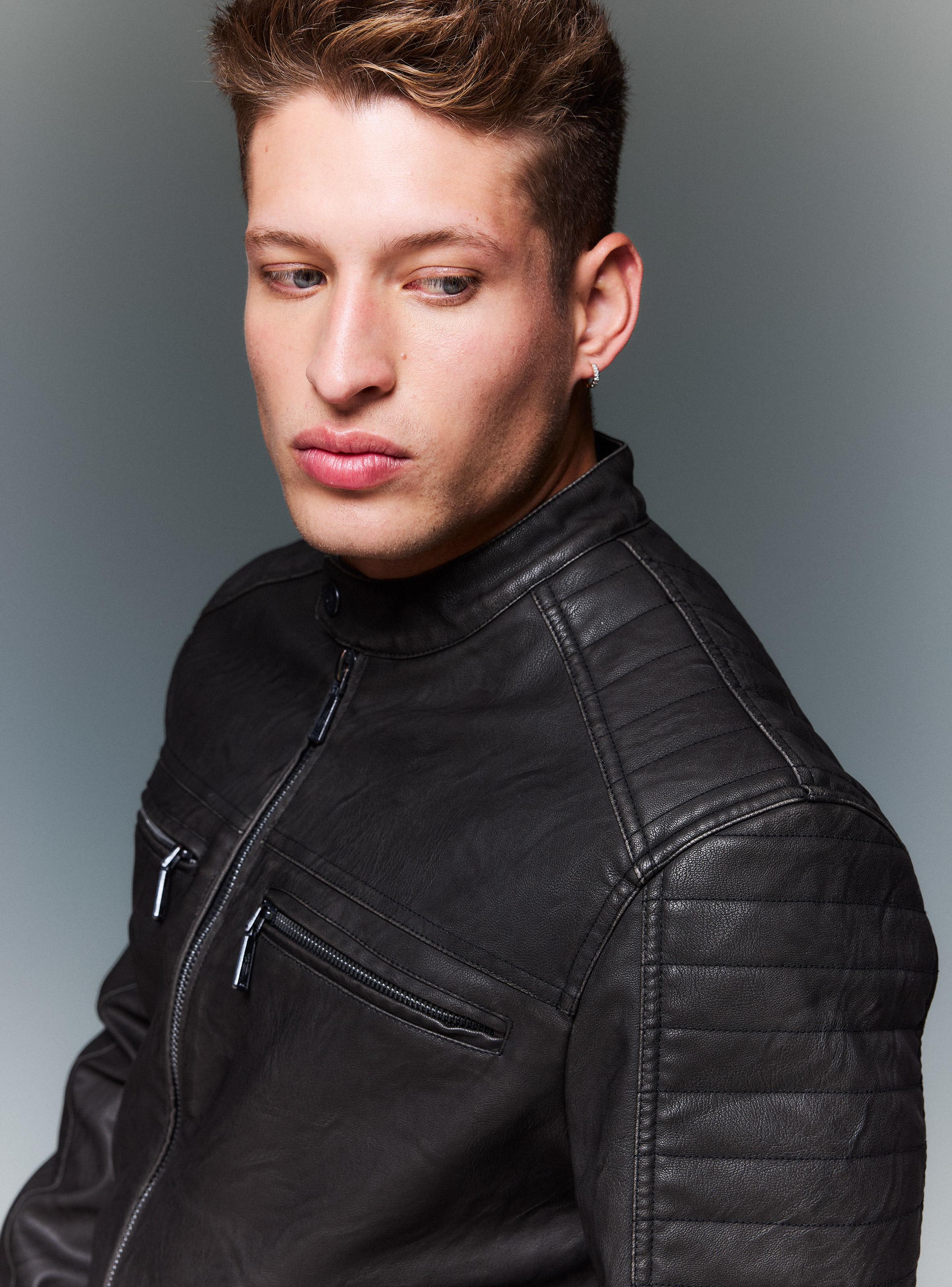 Chaqueta Biker Look Cuero Lavada-2
