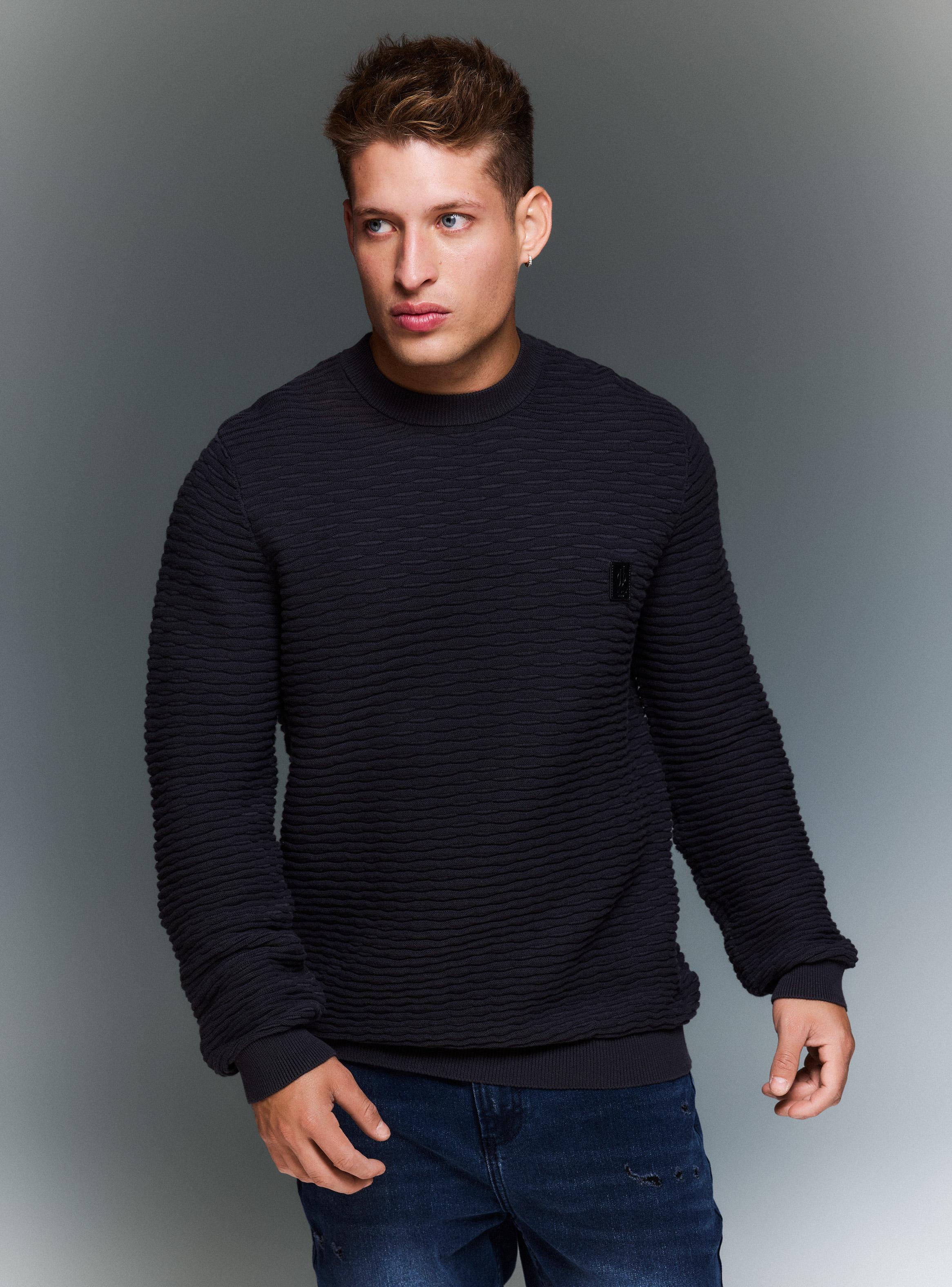 Sweater Punto Fantasía Ondeado-0