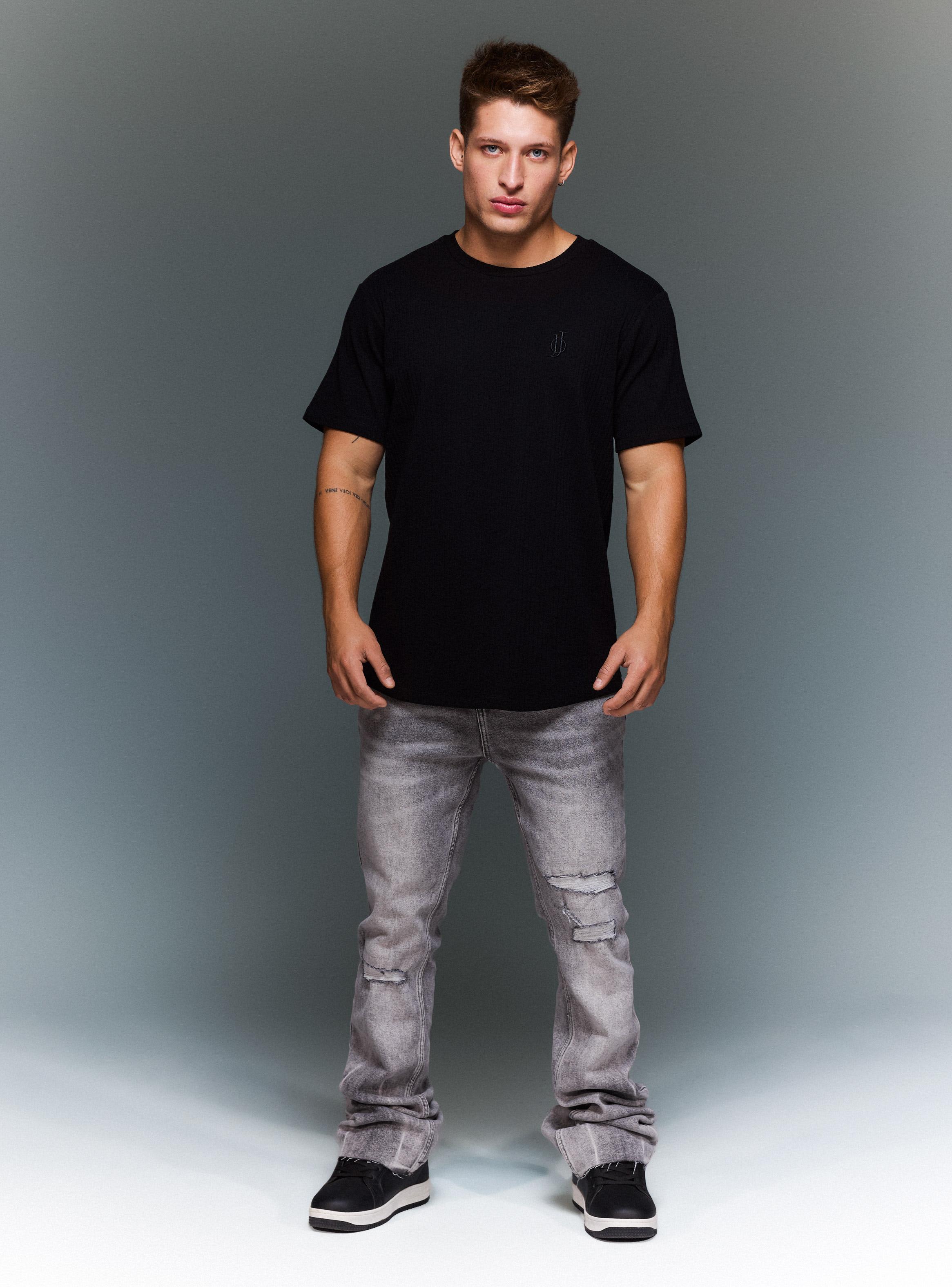 Polera Long Fit Tela Texturada-4