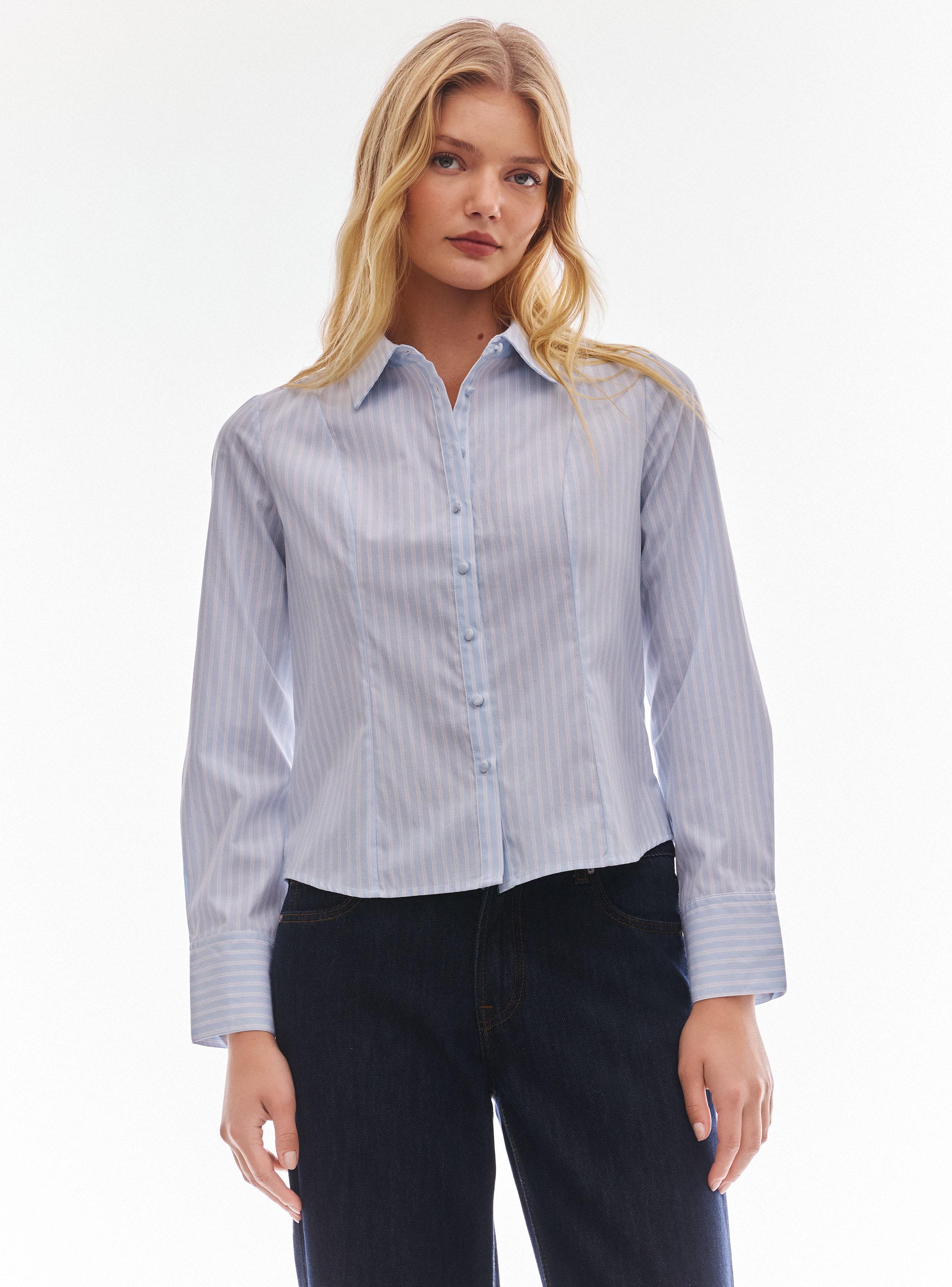Blusa Rayas Botón Joya-0