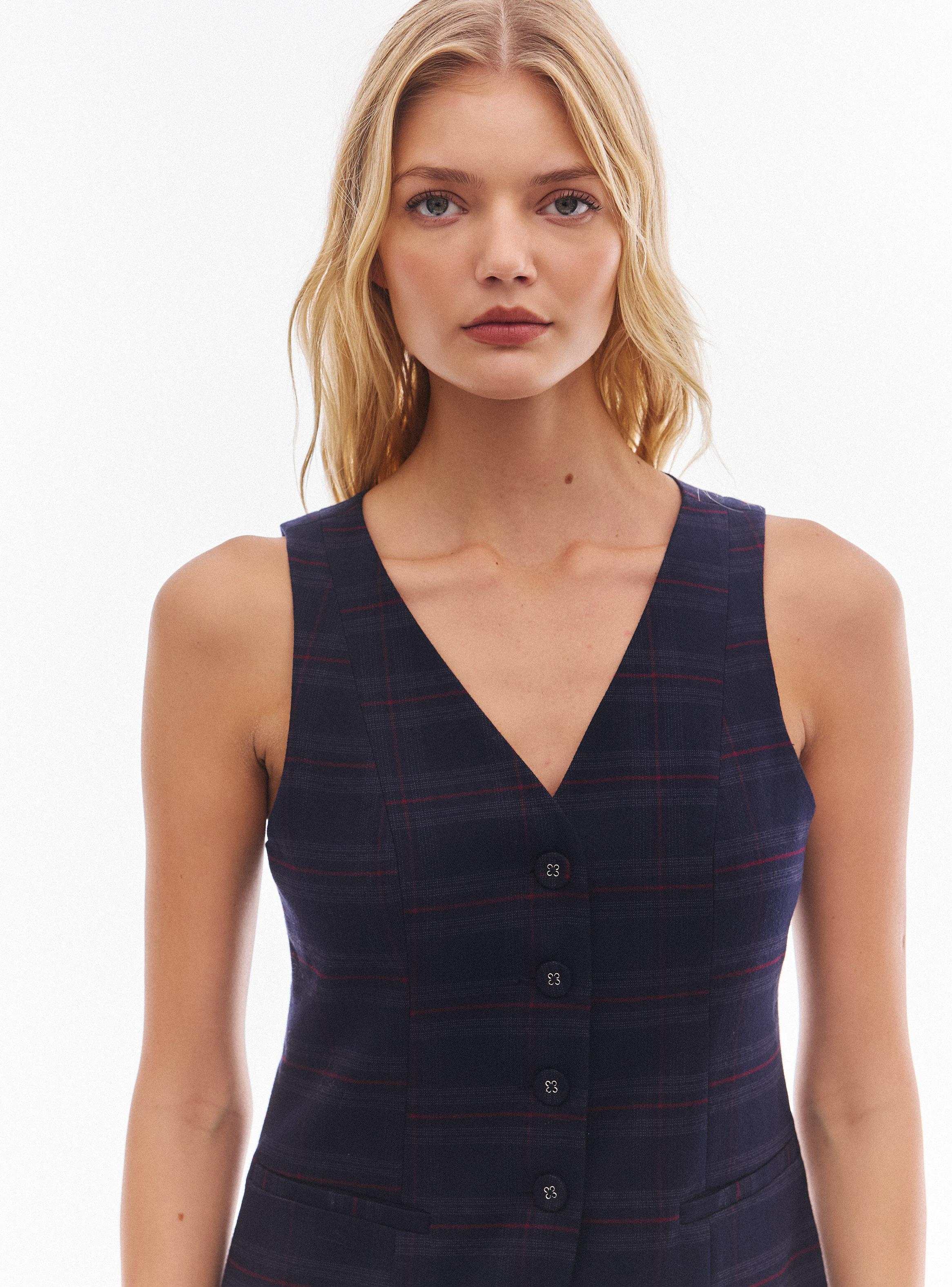 Blazer sin Mangas Escocés-2