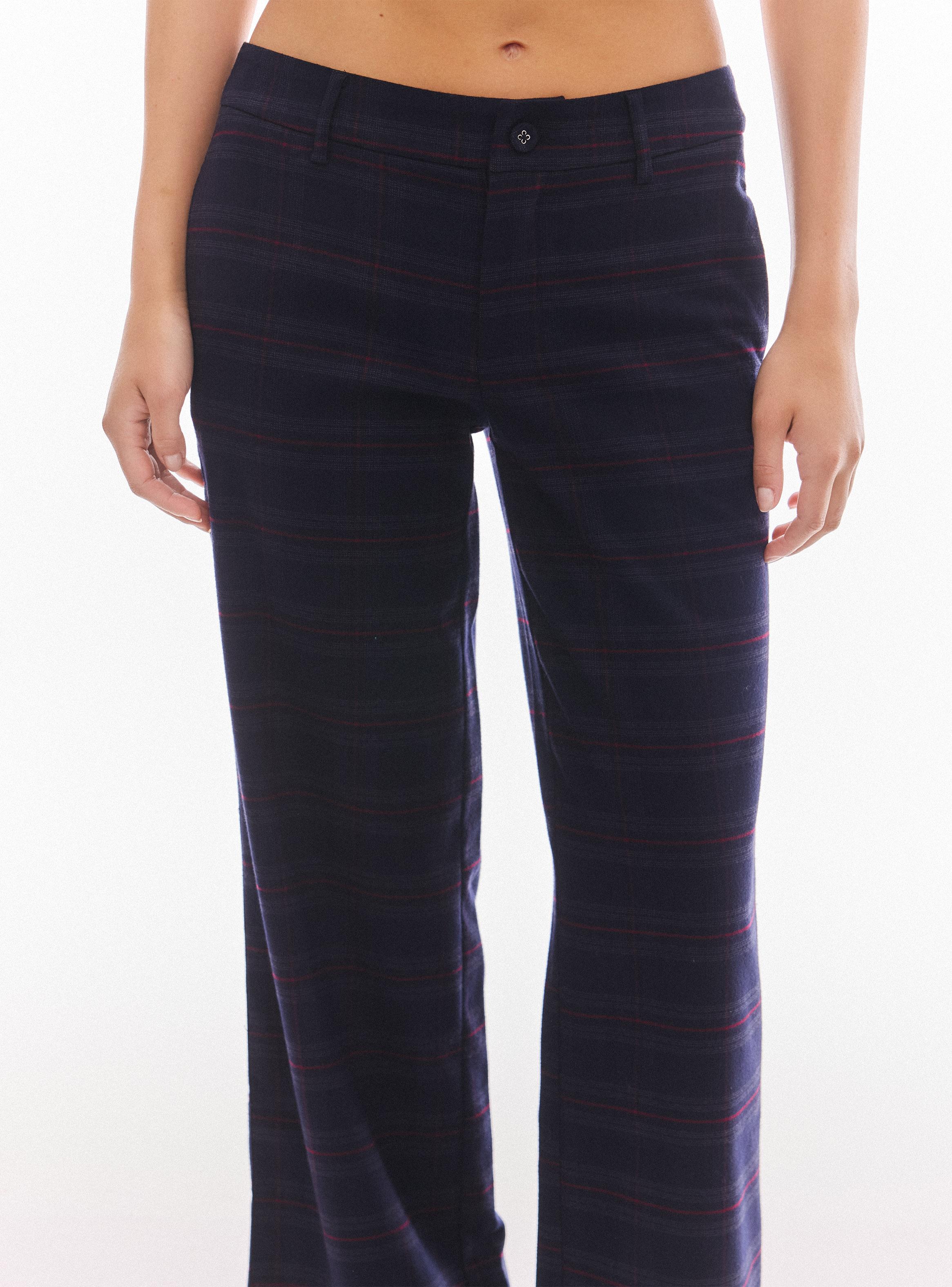 Pantalón Recto Cuadros-2
