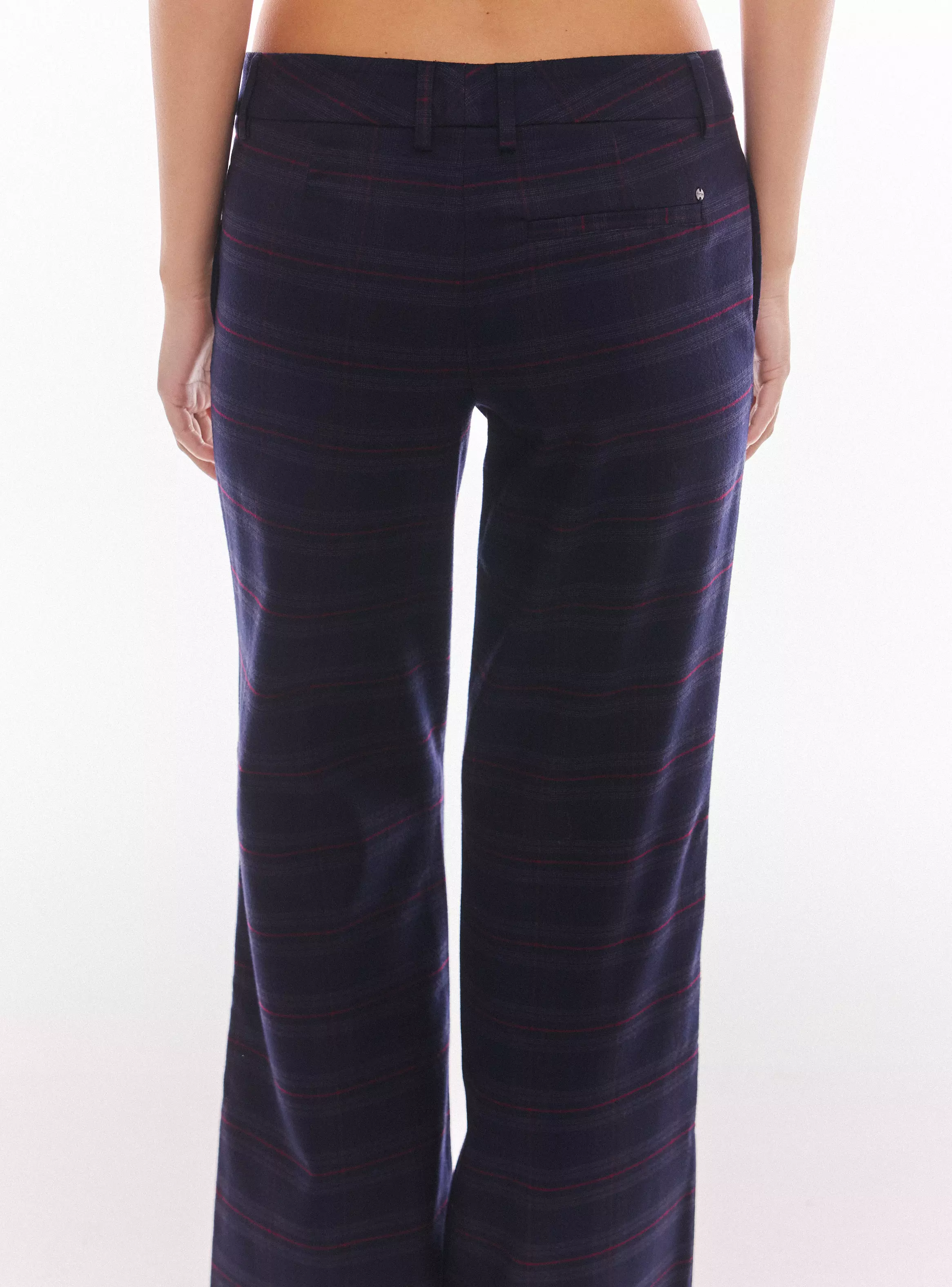 Pantalón Recto Cuadros-3