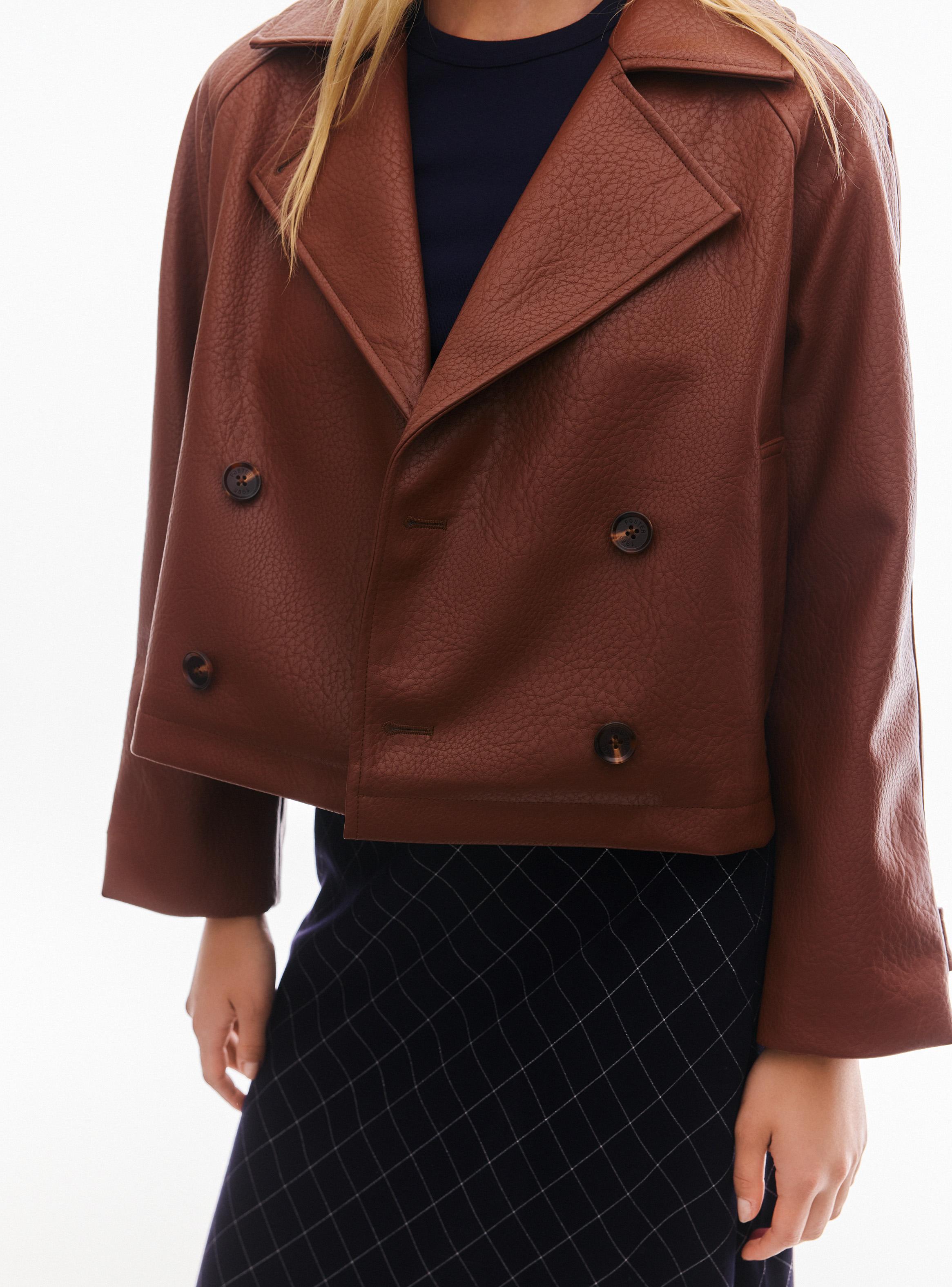 Chaqueta Efecto Cuero Solapa-3
