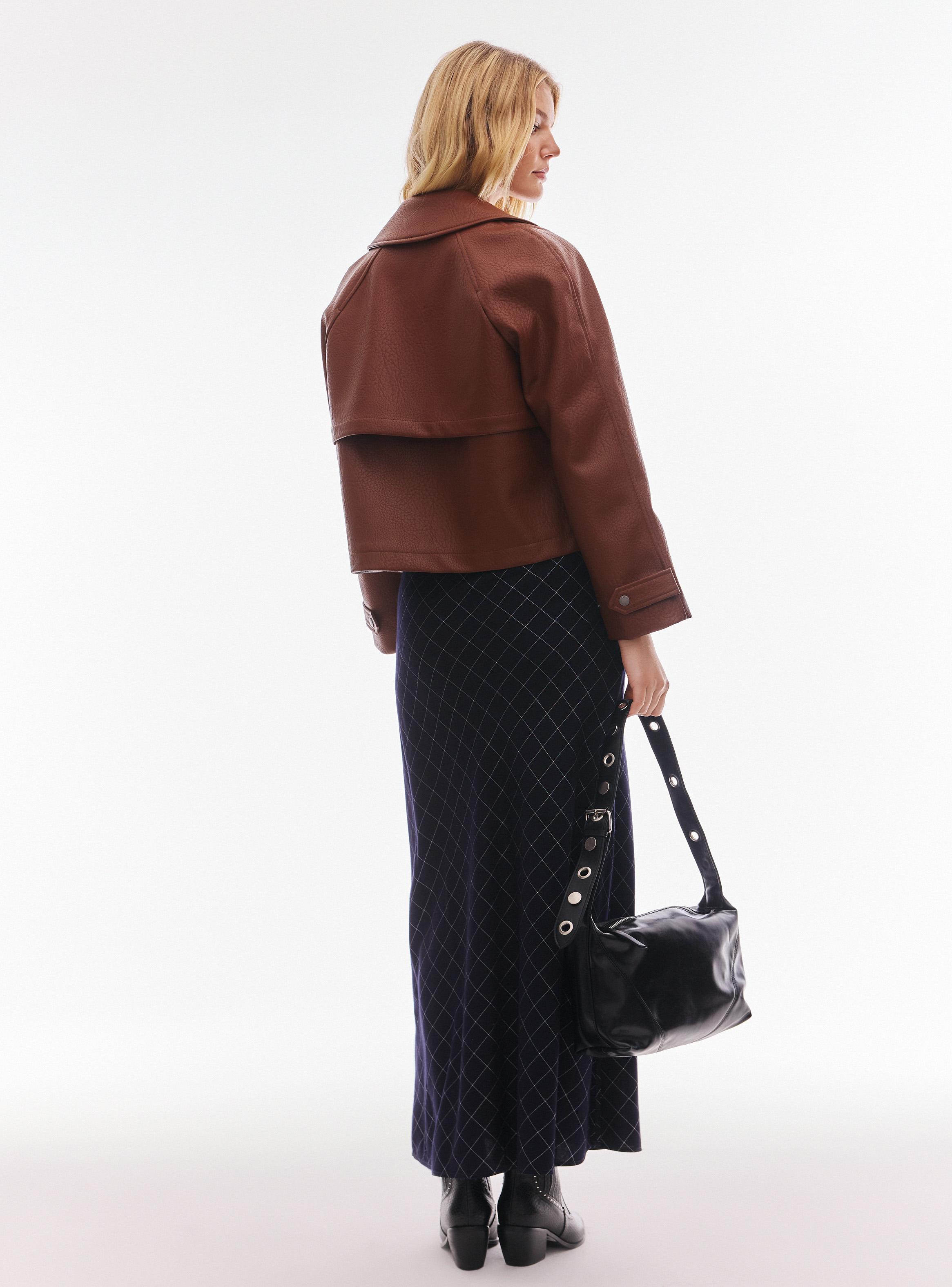 Chaqueta Efecto Cuero Solapa-5