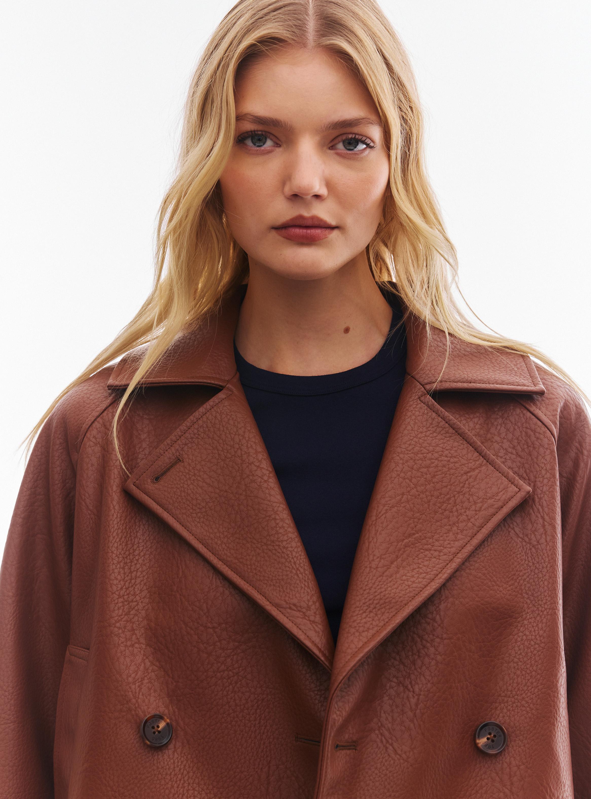Chaqueta Efecto Cuero Solapa-2